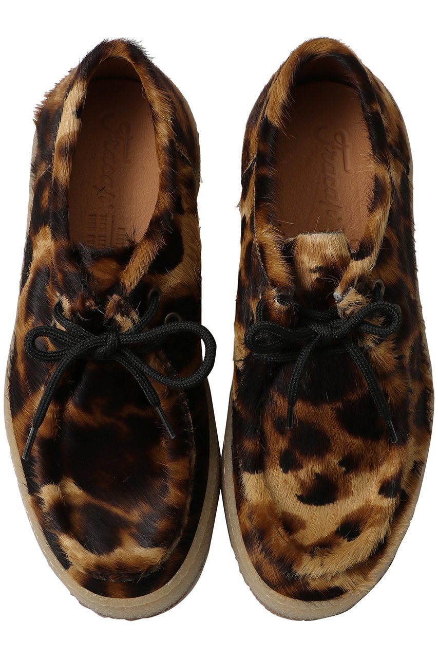 【フラカップ/Fracap】のレオパード柄クレープソールレースアップシューズ 人気、トレンドファッション・服の通販 founy(ファニー) 　ファッション　Fashion　レディースファッション　Fashion for Women　イタリア　Italy　クッション　Cushion, Throw Pillow　シューズ　Shoes, Footwear　フラット　Flat, Flat Shoes　レオパード　Leopard, Animal Print　レース　Lace, Lace Fabric　A/W・秋冬　Autumn/Winter　other-4|ID: prp329100004650968 ipo3291000000035828808