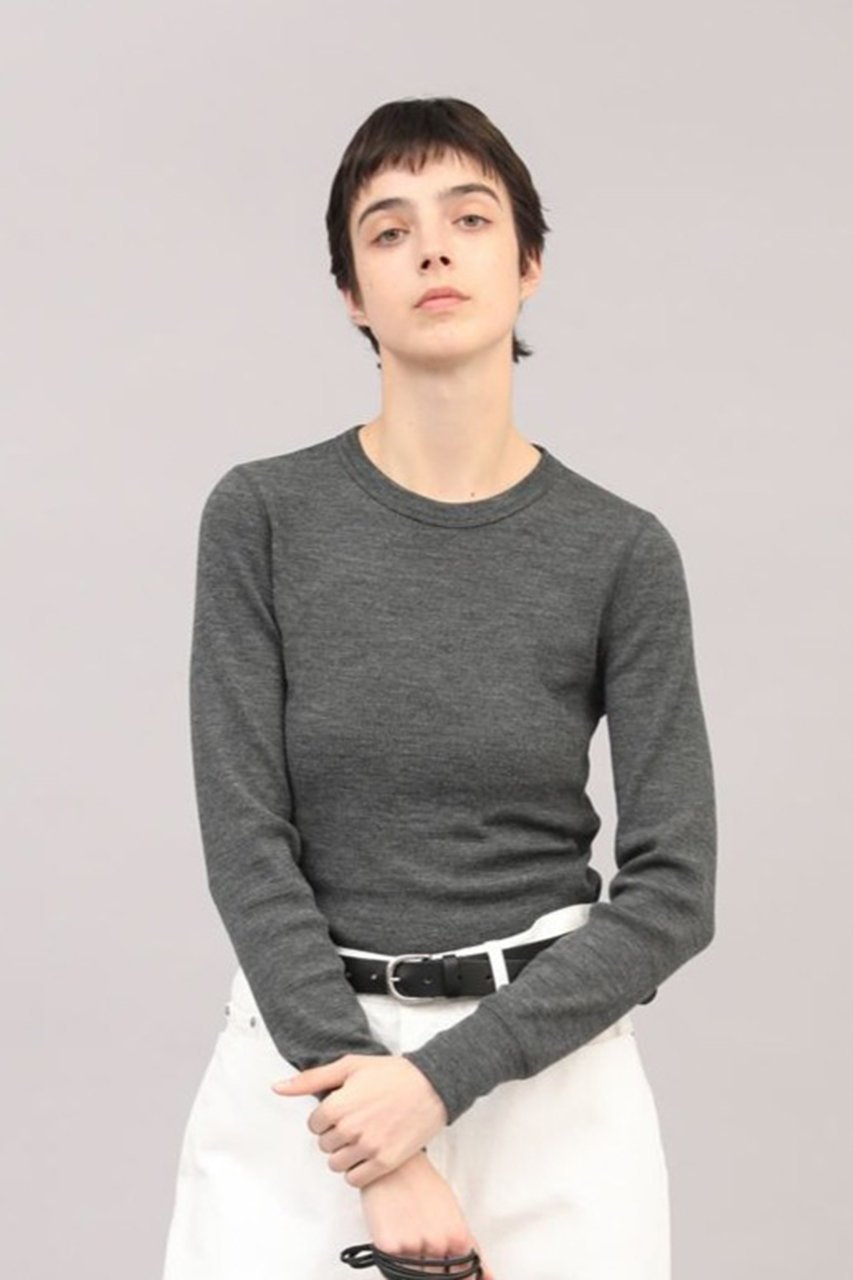 【サクラ/SACRA】のエクストラファインメリノリブジャージートップス 人気、トレンドファッション・服の通販 founy(ファニー) 　ファッション　Fashion　レディースファッション　Fashion for Women　トップス・カットソー　Cut & Sew Tops　シャツ・ブラウス・オフィスカジュアル　Elegant Blouses & Button-Ups　ロングTシャツ・Tシャツ　Longline T-Shirts & Tees　カットソー・ベーシックTシャツ　Cut-and-Sewn Tops / Stretch Tees & Basics　なめらか　Smooth, Silky Texture　インナー　Innerwear　シンプル　Simple, Minimal　スリーブ　Sleeve, Long Sleeve / Short Sleeve　テレコ　Ribbed, Rib Stitch　ロング　Long, Long-Length　other-8|ID: prp329100004650980 ipo3291000000034853936