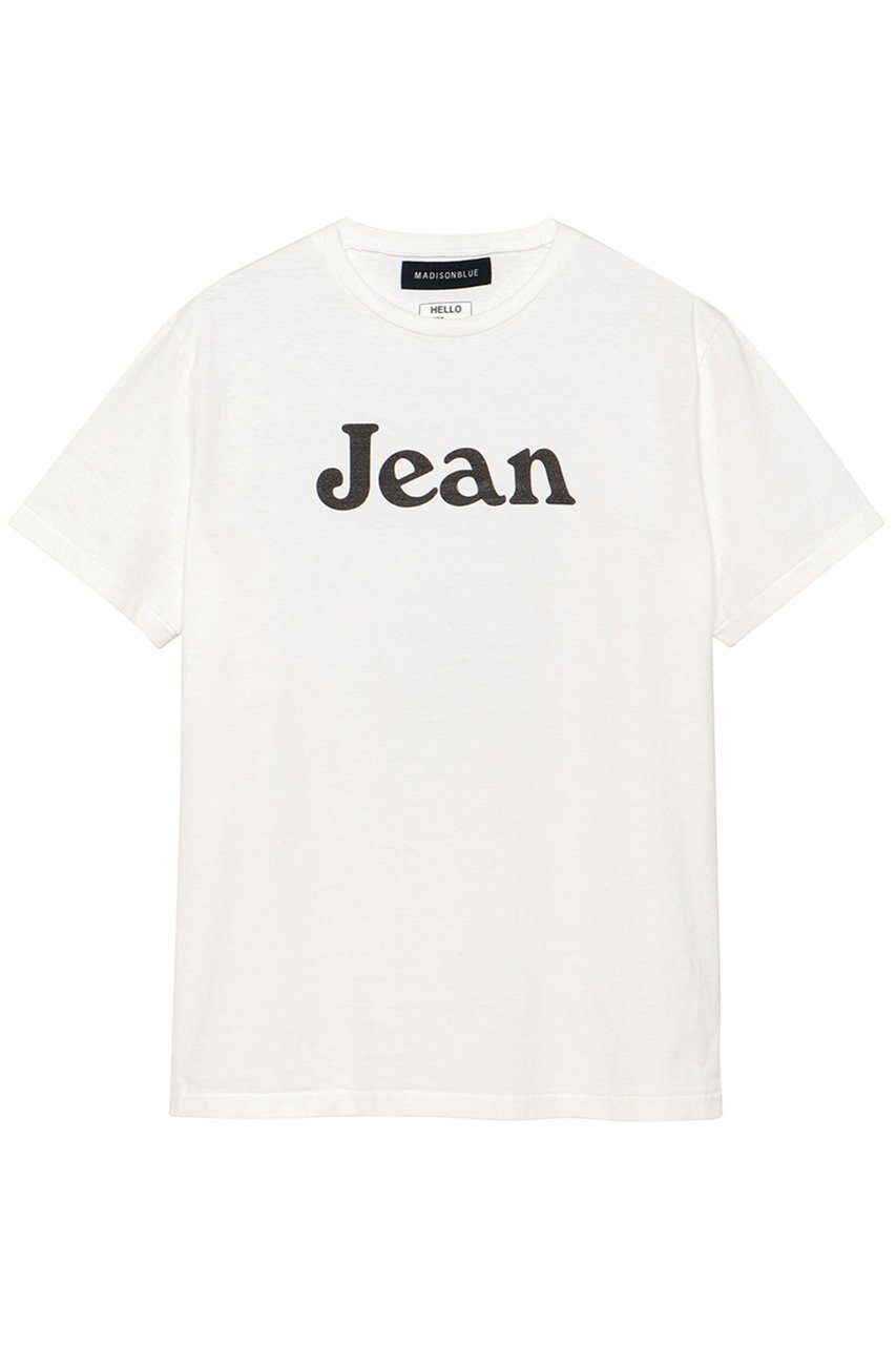 【マディソンブルー/MADISONBLUE】のCREW NECK TEE JEAN クルーネックTシャツ インテリア・キッズ・メンズ・レディースファッション・服の通販 founy(ファニー) 　ファッション　Fashion　レディースファッション　Fashion for Women　トップス・カットソー　Cut & Sew Tops　シャツ・ブラウス・オフィスカジュアル　Elegant Blouses & Button-Ups　ロングTシャツ・Tシャツ　Longline T-Shirts & Tees　カットソー・ベーシックTシャツ　Cut-and-Sewn Tops / Stretch Tees & Basics　2025年　2025　2025-2026秋冬・A/W　Autumn/Winter 2025–26 AW25–26　イラスト　Illustration　ショート　Short, Short Length　シンプル　Simple, Minimal　スリーブ　Sleeve, Long Sleeve / Short Sleeve　プリント　Print, Printed Pattern　A/W・秋冬　Autumn/Winter　ホワイト|ID: prp329100004650983 ipo3291000000033602602