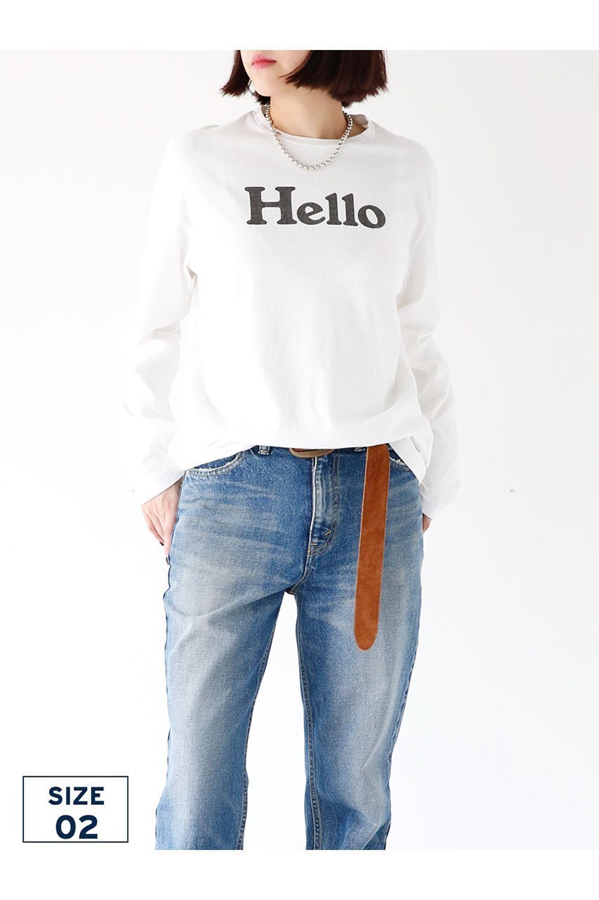 【マディソンブルー/MADISONBLUE】のHELLO L/S TEE ロングスリーブTシャツ 人気、トレンドファッション・服の通販 founy(ファニー) 　ファッション　Fashion　レディースファッション　Fashion for Women　トップス・カットソー　Cut & Sew Tops　シャツ・ブラウス・オフィスカジュアル　Elegant Blouses & Button-Ups　ロングTシャツ・Tシャツ　Longline T-Shirts & Tees　カットソー・ベーシックTシャツ　Cut-and-Sewn Tops / Stretch Tees & Basics　2025年　2025　2025-2026秋冬・A/W　Autumn/Winter 2025–26 AW25–26　インナー　Innerwear　カーゴパンツ　Cargo Pants, Utility Pants　ジャケット　Jacket, Outerwear　スリーブ　Sleeve, Long Sleeve / Short Sleeve　デニム　Denim, Jeans Material　プリント　Print, Printed Pattern　リラックス　Relax, Relaxed Fit　ロング　Long, Long-Length　ワイド　Wide, Wide Fit　A/W・秋冬　Autumn/Winter　長袖　Long Sleeve, Full Sleeve　other-8|ID: prp329100004650984 ipo3291000000033602617