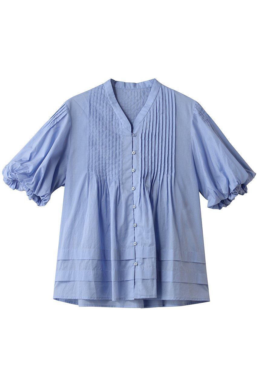 【アルアバイル/allureville】のピンタックデザインスリーブブラウス インテリア・キッズ・メンズ・レディースファッション・服の通販 founy(ファニー) 　ファッション　Fashion　レディースファッション　Fashion for Women　トップス・カットソー　Cut & Sew Tops　シャツ・ブラウス・オフィスカジュアル　Elegant Blouses & Button-Ups　2025年　2025　2025-2026秋冬・A/W　Autumn/Winter 2025–26 AW25–26　ショート　Short, Short Length　スラックス　Slacks, Dress Pants　スリーブ　Sleeve, Long Sleeve / Short Sleeve　デニム　Denim, Jeans Material　フェミニン　Feminine, Girly　A/W・秋冬　Autumn/Winter　サックス|ID: prp329100004650989 ipo3291000000033602650