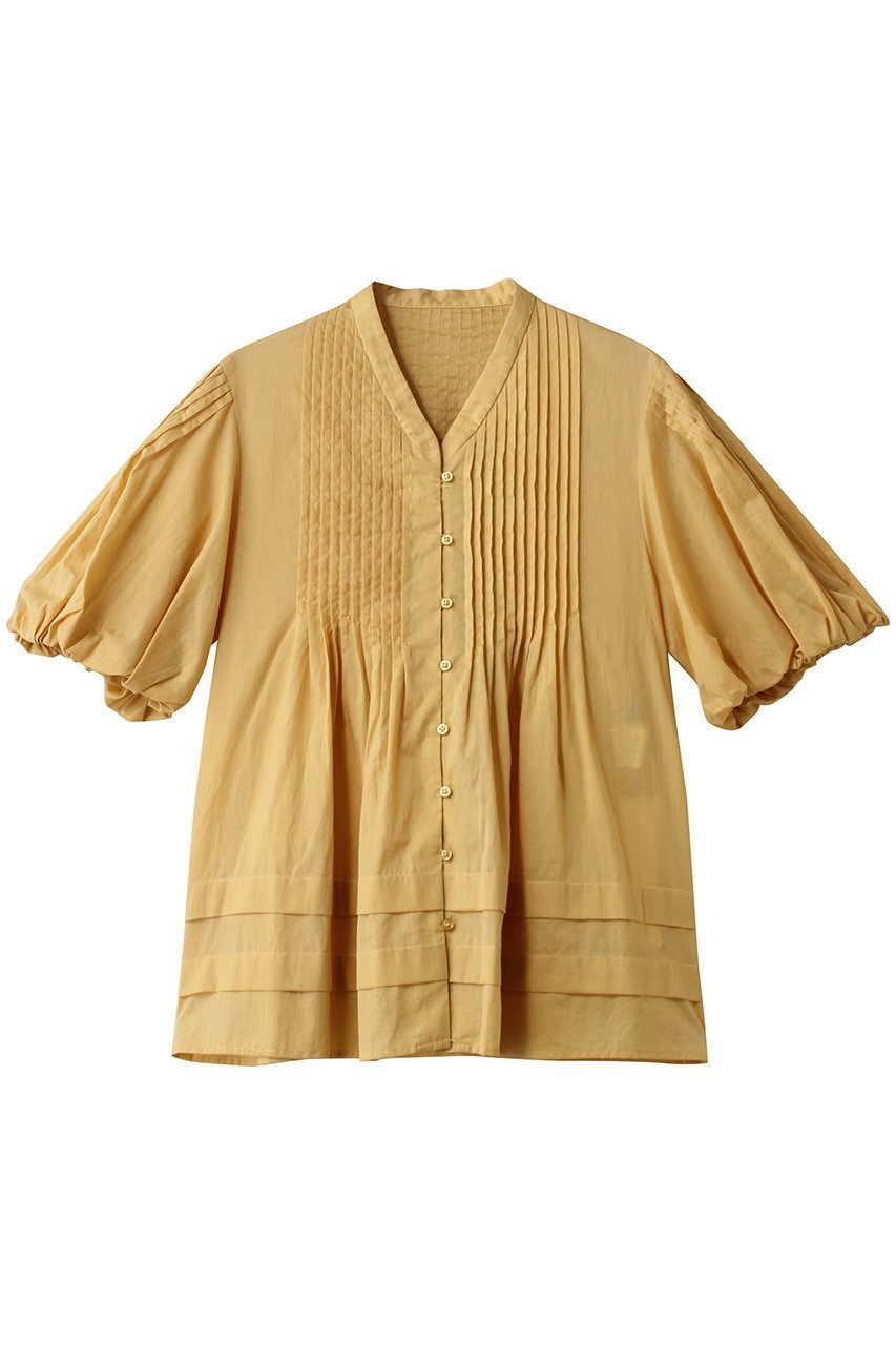 【アルアバイル/allureville】のピンタックデザインスリーブブラウス インテリア・キッズ・メンズ・レディースファッション・服の通販 founy(ファニー) ファッション Fashion レディースファッション Fashion for Women トップス・カットソー Cut & Sew Tops シャツ・ブラウス・オフィスカジュアル Elegant Blouses & Button-Ups ショート Short, Short Length スラックス Slacks, Dress Pants スリーブ Sleeve, Long Sleeve / Short Sleeve デニム Denim, Jeans Material フェミニン Feminine, Girly イエロー|ID: prp329100004650989 ipo3291000000036064468