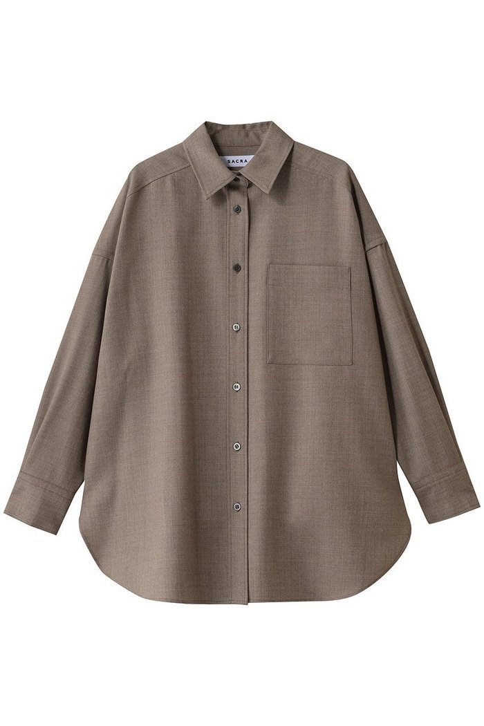 【サクラ/SACRA】のウーステッドサージシャツ インテリア・キッズ・メンズ・レディースファッション・服の通販 founy(ファニー) https://founy.com/ ファッション Fashion レディースファッション Fashion for Women トップス・カットソー Cut & Sew Tops シャツ・ブラウス・オフィスカジュアル Elegant Blouses & Button-Ups 2025年 2025 2025-2026秋冬・A/W Autumn/Winter 2025–26 AW25–26 スリーブ Sleeve, Long Sleeve / Short Sleeve メランジ Melange, Mixed Yarn ロング Long, Long-Length エレガント 上品 Elegant A/W・秋冬 Autumn/Winter |ID: prp329100004650990 ipo3291000000033602655