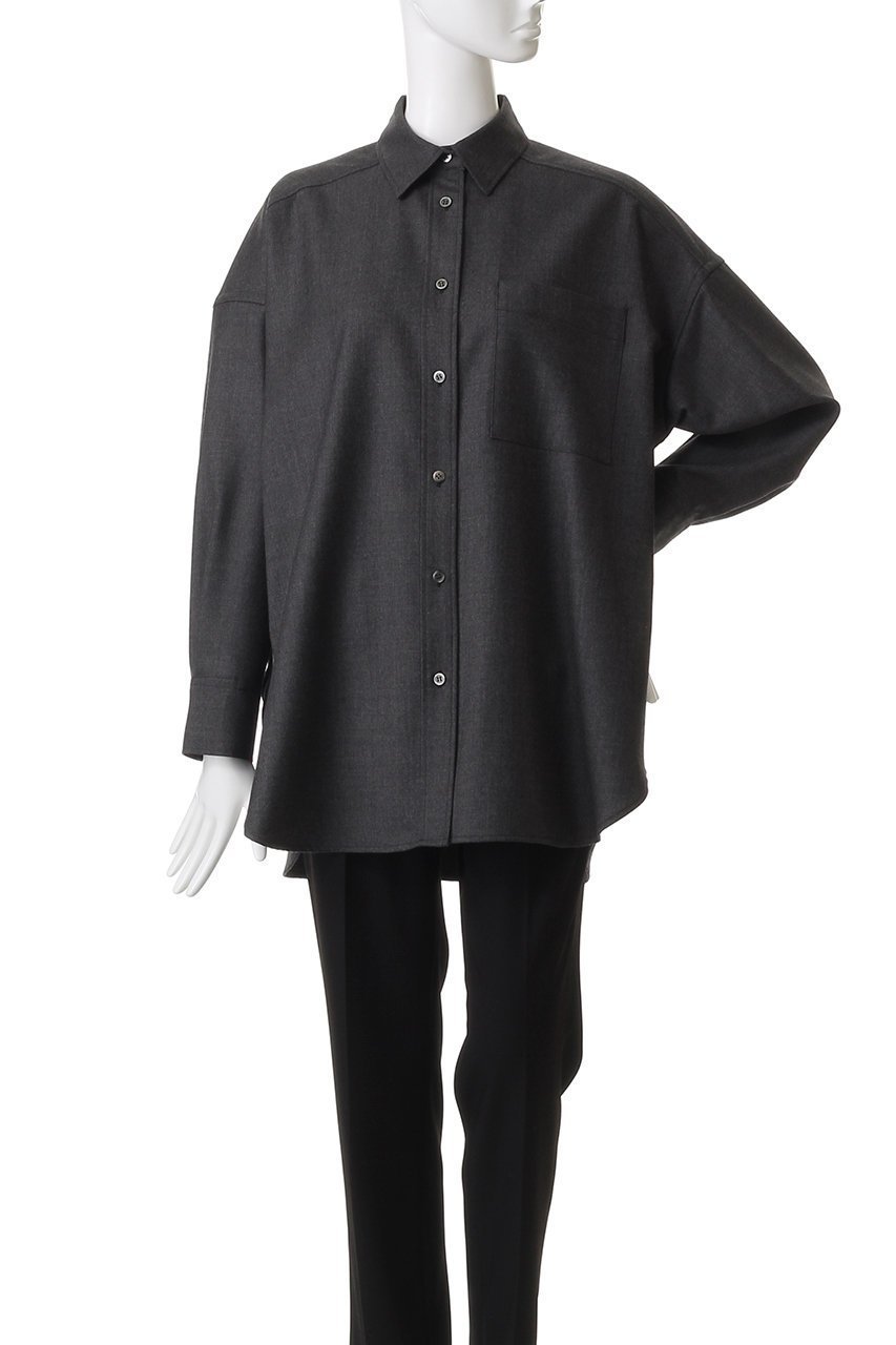 【サクラ/SACRA】のウーステッドサージシャツ 人気、トレンドファッション・服の通販 founy(ファニー) 　ファッション　Fashion　レディースファッション　Fashion for Women　トップス・カットソー　Cut & Sew Tops　シャツ・ブラウス・オフィスカジュアル　Elegant Blouses & Button-Ups　2025年　2025　2025-2026秋冬・A/W　Autumn/Winter 2025–26 AW25–26　スリーブ　Sleeve, Long Sleeve / Short Sleeve　メランジ　Melange, Mixed Yarn　ロング　Long, Long-Length　エレガント 上品　Elegant　A/W・秋冬　Autumn/Winter　other-2|ID: prp329100004650990 ipo3291000000033602658