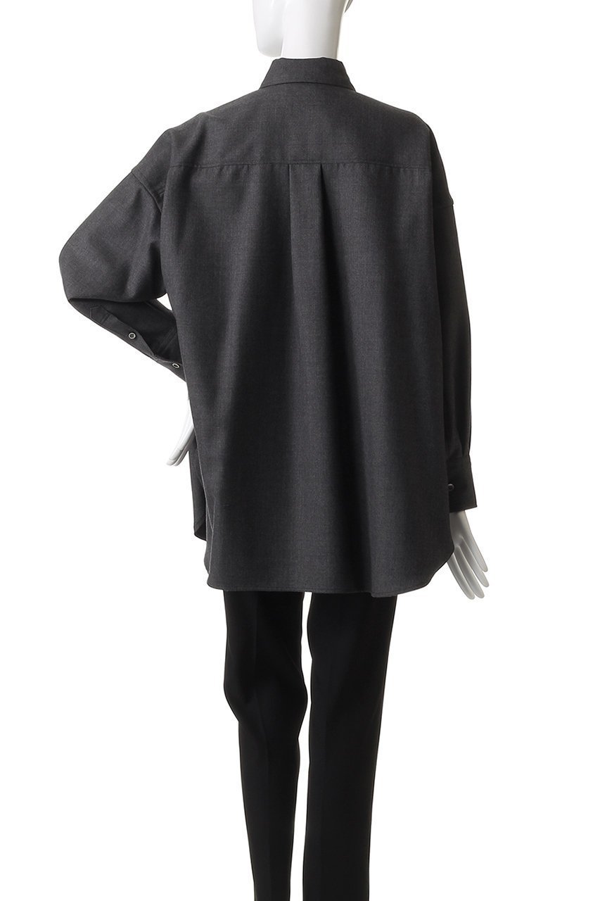【サクラ/SACRA】のウーステッドサージシャツ 人気、トレンドファッション・服の通販 founy(ファニー) 　ファッション　Fashion　レディースファッション　Fashion for Women　トップス・カットソー　Cut & Sew Tops　シャツ・ブラウス・オフィスカジュアル　Elegant Blouses & Button-Ups　2025年　2025　2025-2026秋冬・A/W　Autumn/Winter 2025–26 AW25–26　スリーブ　Sleeve, Long Sleeve / Short Sleeve　メランジ　Melange, Mixed Yarn　ロング　Long, Long-Length　エレガント 上品　Elegant　A/W・秋冬　Autumn/Winter　other-4|ID: prp329100004650990 ipo3291000000033602660