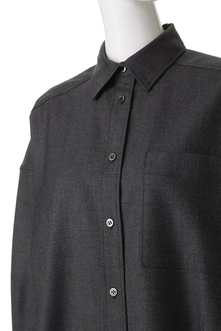 【サクラ/SACRA】のウーステッドサージシャツ 人気、トレンドファッション・服の通販 founy(ファニー) 　ファッション　Fashion　レディースファッション　Fashion for Women　トップス・カットソー　Cut & Sew Tops　シャツ・ブラウス・オフィスカジュアル　Elegant Blouses & Button-Ups　2025年　2025　2025-2026秋冬・A/W　Autumn/Winter 2025–26 AW25–26　スリーブ　Sleeve, Long Sleeve / Short Sleeve　メランジ　Melange, Mixed Yarn　ロング　Long, Long-Length　エレガント 上品　Elegant　A/W・秋冬　Autumn/Winter　other-5|ID: prp329100004650990 ipo3291000000033602661