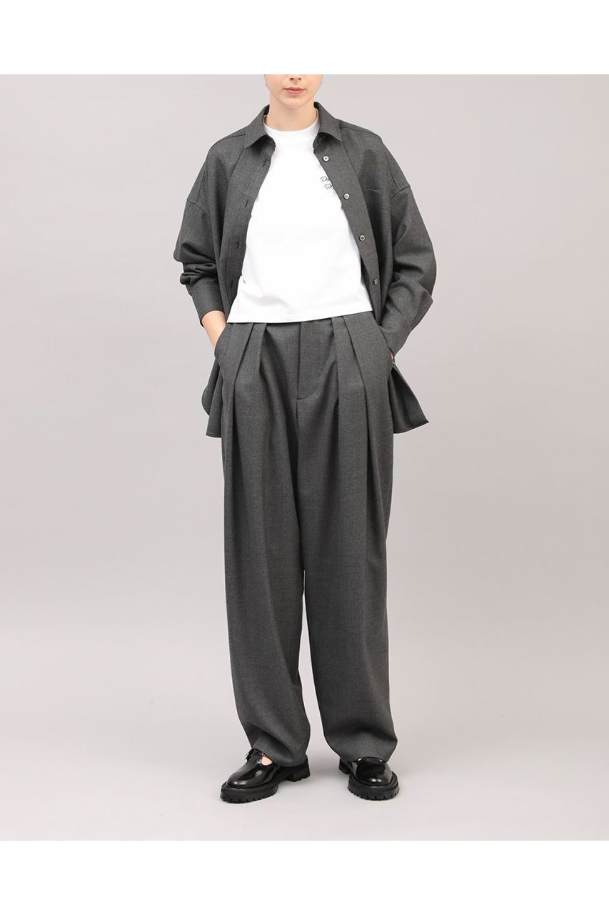 【サクラ/SACRA】のウーステッドサージシャツ 人気、トレンドファッション・服の通販 founy(ファニー) 　ファッション　Fashion　レディースファッション　Fashion for Women　トップス・カットソー　Cut & Sew Tops　シャツ・ブラウス・オフィスカジュアル　Elegant Blouses & Button-Ups　2025年　2025　2025-2026秋冬・A/W　Autumn/Winter 2025–26 AW25–26　スリーブ　Sleeve, Long Sleeve / Short Sleeve　メランジ　Melange, Mixed Yarn　ロング　Long, Long-Length　エレガント 上品　Elegant　A/W・秋冬　Autumn/Winter　other-6|ID: prp329100004650990 ipo3291000000033602662