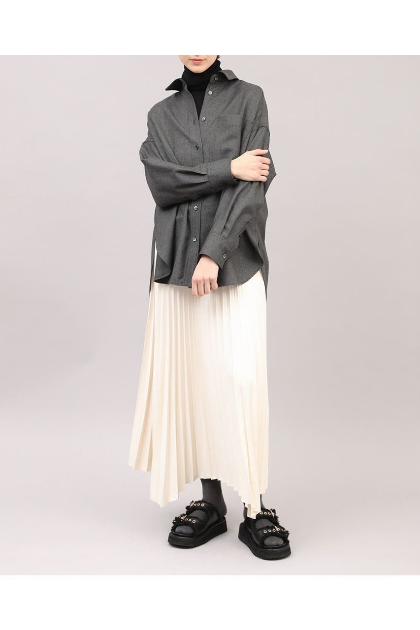 【サクラ/SACRA】のウーステッドサージシャツ 人気、トレンドファッション・服の通販 founy(ファニー) 　ファッション　Fashion　レディースファッション　Fashion for Women　トップス・カットソー　Cut & Sew Tops　シャツ・ブラウス・オフィスカジュアル　Elegant Blouses & Button-Ups　2025年　2025　2025-2026秋冬・A/W　Autumn/Winter 2025–26 AW25–26　スリーブ　Sleeve, Long Sleeve / Short Sleeve　メランジ　Melange, Mixed Yarn　ロング　Long, Long-Length　エレガント 上品　Elegant　A/W・秋冬　Autumn/Winter　other-7|ID: prp329100004650990 ipo3291000000033602663
