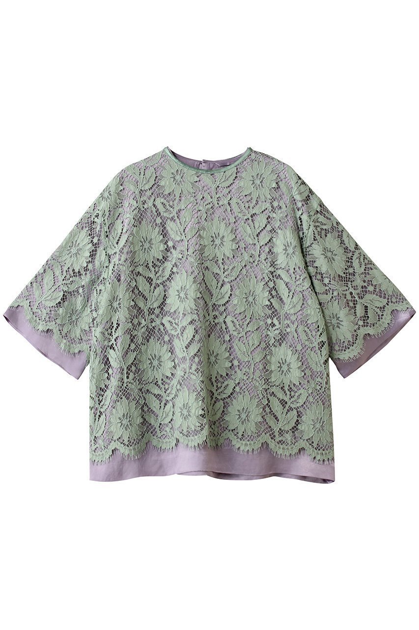 【オブリオ/AUBRIOT】のリバーレースブラウス 人気、トレンドファッション・服の通販 founy(ファニー) 　ファッション　Fashion　レディースファッション　Fashion for Women　トップス・カットソー　Cut & Sew Tops　シャツ・ブラウス・オフィスカジュアル　Elegant Blouses & Button-Ups　サテン　Satin, Glossy Fabric　ショート　Short, Short Length　スリーブ　Sleeve, Long Sleeve / Short Sleeve　バランス　Balance, Style Balance　フランス　France, French　ライナー　Liner, Inner Layer　ラグジュアリー　Luxury, Elegant　リラックス　Relax, Relaxed Fit　レース　Lace, Lace Fabric　 other-1|ID: prp329100004650992 ipo3291000000035967295