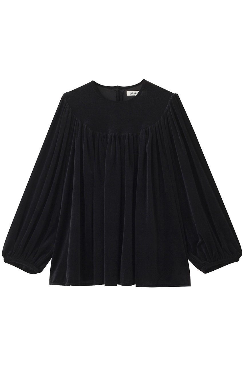 【ビリティス ディセッタン/Bilitis dix-sept ans】のベロアブラウス インテリア・キッズ・メンズ・レディースファッション・服の通販 founy(ファニー) 　ファッション　Fashion　レディースファッション　Fashion for Women　トップス・カットソー　Cut & Sew Tops　シャツ・ブラウス・オフィスカジュアル　Elegant Blouses & Button-Ups　ベロアトップス　Velour Tops / Velvet-Look Items　なめらか　Smooth, Silky Texture　ギャザー　Gathered, Ruffled　シンプル　Simple, Minimal　スリーブ　Sleeve, Long Sleeve / Short Sleeve　ダウン　Down, Puffer　デニム　Denim, Jeans Material　ベロア　Velour, Soft Velvet　ロング　Long, Long-Length　エレガント 上品　Elegant　ブラック|ID: prp329100004650993 ipo3291000000033963927