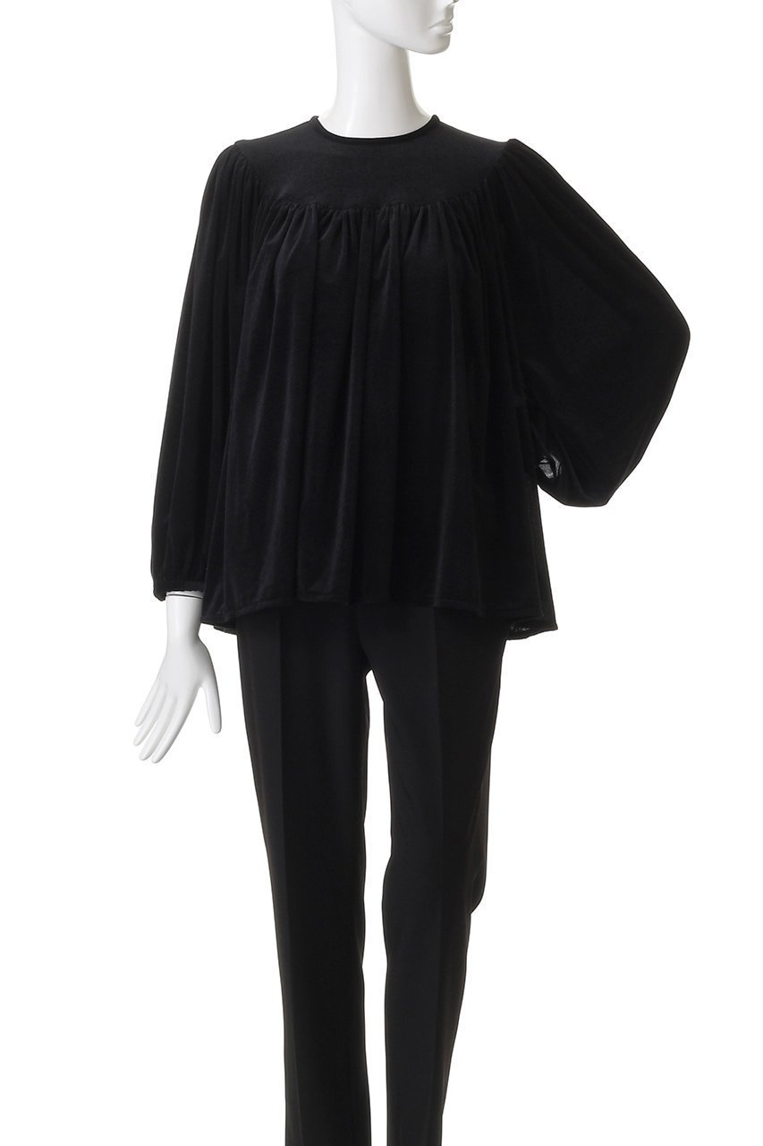 【ビリティス ディセッタン/Bilitis dix-sept ans】のベロアブラウス 人気、トレンドファッション・服の通販 founy(ファニー) 　ファッション　Fashion　レディースファッション　Fashion for Women　トップス・カットソー　Cut & Sew Tops　シャツ・ブラウス・オフィスカジュアル　Elegant Blouses & Button-Ups　ベロアトップス　Velour Tops / Velvet-Look Items　なめらか　Smooth, Silky Texture　ギャザー　Gathered, Ruffled　シンプル　Simple, Minimal　スリーブ　Sleeve, Long Sleeve / Short Sleeve　ダウン　Down, Puffer　デニム　Denim, Jeans Material　ベロア　Velour, Soft Velvet　ロング　Long, Long-Length　エレガント 上品　Elegant　other-2|ID: prp329100004650993 ipo3291000000034706355