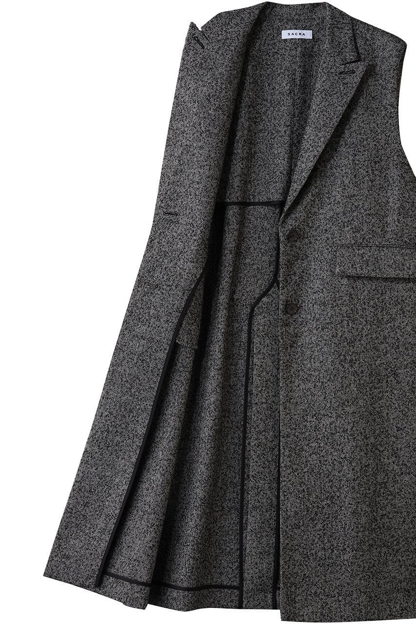 【サクラ/SACRA】のプレミアムヘリンボーンツイードロングジレ 人気、トレンドファッション・服の通販 founy(ファニー) 　ファッション　Fashion　レディースファッション　Fashion for Women　アウター　Coat / Outerwear Collection　レディースジャケット・軽アウター　Jackets　2025年　2025　2025-2026秋冬・A/W　Autumn/Winter 2025–26 AW25–26　イタリア　Italy　ショルダー　Shoulder, Shoulder Strap　ジャケット　Jacket, Outerwear　ベスト　Vest, Waistcoat　マニッシュ　Mannish, Boyish　エレガント 上品　Elegant　別注　Limited Edition, Custom Order　A/W・秋冬　Autumn/Winter　other-6|ID: prp329100004651000 ipo3291000000033602749