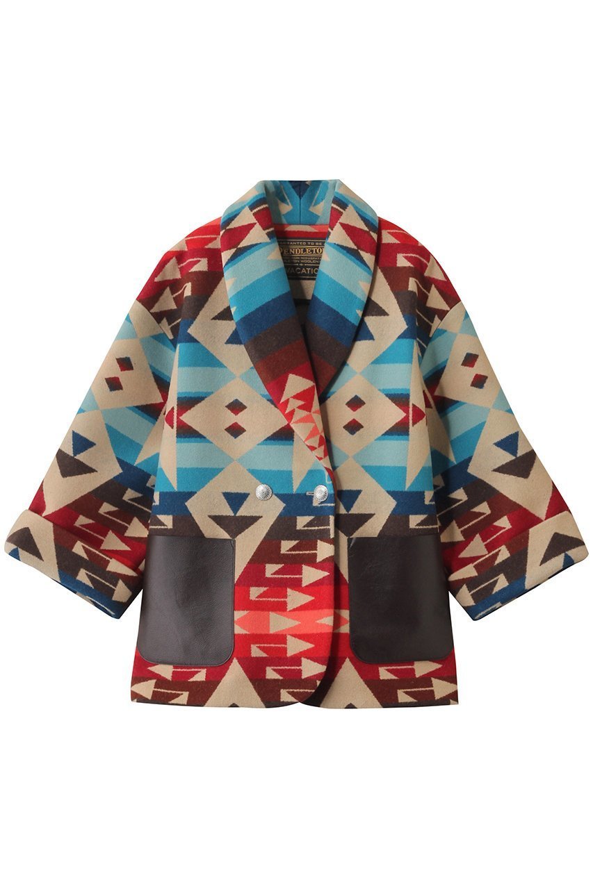 【ア ヴァケーション/A VACATION】の【A VACATION×PENDLETON】ジャケット インテリア・キッズ・メンズ・レディースファッション・服の通販 founy(ファニー) 　ファッション　Fashion　レディースファッション　Fashion for Women　アウター　Coat / Outerwear Collection　レディースジャケット・軽アウター　Jackets　2025年　2025　2025-2026秋冬・A/W　Autumn/Winter 2025–26 AW25–26　アウトドア　Outdoor Clothing　ショール　Shawl, Wrap　ジャケット　Jacket, Outerwear　スウェット / スエット　Sweatshirt, Sweatwear　パッチ　Patch, Appliqué　ブランケット　Blanket, Throw Blanket　ポケット　Pocket, Pocket Detail　モダン　Modern, Contemporary　モチーフ　Motif, Design Theme　今季　This Season, Current Season　A/W・秋冬　Autumn/Winter　ビッグサンダー|ID: prp329100004651005 ipo3291000000033602791