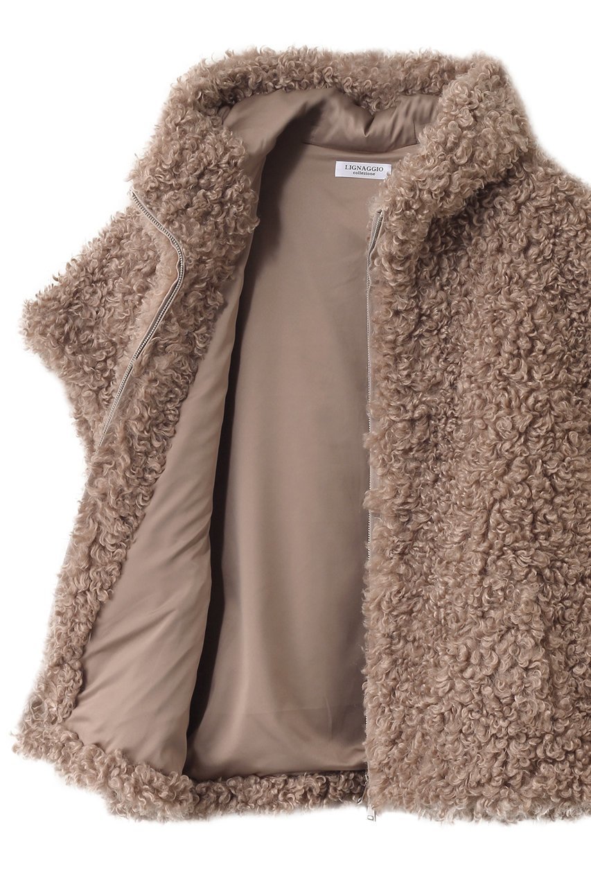 【リナージオ/LIGNAGGIO】の【ELLE SHOP限定】巻き毛フェイク フレンチスリーブ フードジレ 人気、トレンドファッション・服の通販 founy(ファニー) 　ファッション　Fashion　レディースファッション　Fashion for Women　アウター　Coat / Outerwear Collection　レディースジャケット・軽アウター　Jackets　ジャケット　Jacket, Outerwear　スリーブ　Sleeve, Long Sleeve / Short Sleeve　ダウン　Down, Puffer　デニム　Denim, Jeans Material　フェイク　Faux, Fake　フェイクファー　Faux Fur, Imitation Fur　フレンチ　French, French Style　ベスト　Vest, Waistcoat　リュクス　Luxury, Elegant, High-End, Chic　other-6|ID: prp329100004651009 ipo3291000000033602841