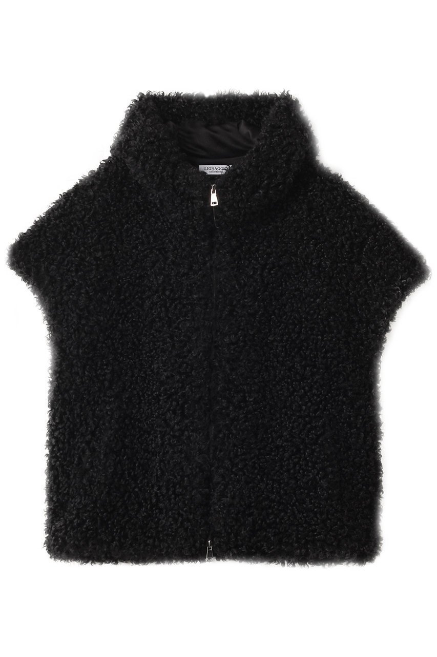 【リナージオ/LIGNAGGIO】の【ELLE SHOP限定】巻き毛フェイク フレンチスリーブ フードジレ インテリア・キッズ・メンズ・レディースファッション・服の通販 founy(ファニー) ファッション Fashion レディースファッション Fashion for Women アウター Coat / Outerwear Collection レディースジャケット・軽アウター Jackets ジャケット Jacket, Outerwear スリーブ Sleeve, Long Sleeve / Short Sleeve ダウン Down, Puffer デニム Denim, Jeans Material フェイク Faux, Fake フェイクファー Faux Fur, Imitation Fur フレンチ French, French Style ベスト Vest, Waistcoat リュクス Luxury, Elegant, High-End, Chic ブラック|ID: prp329100004651009 ipo3291000000035723859