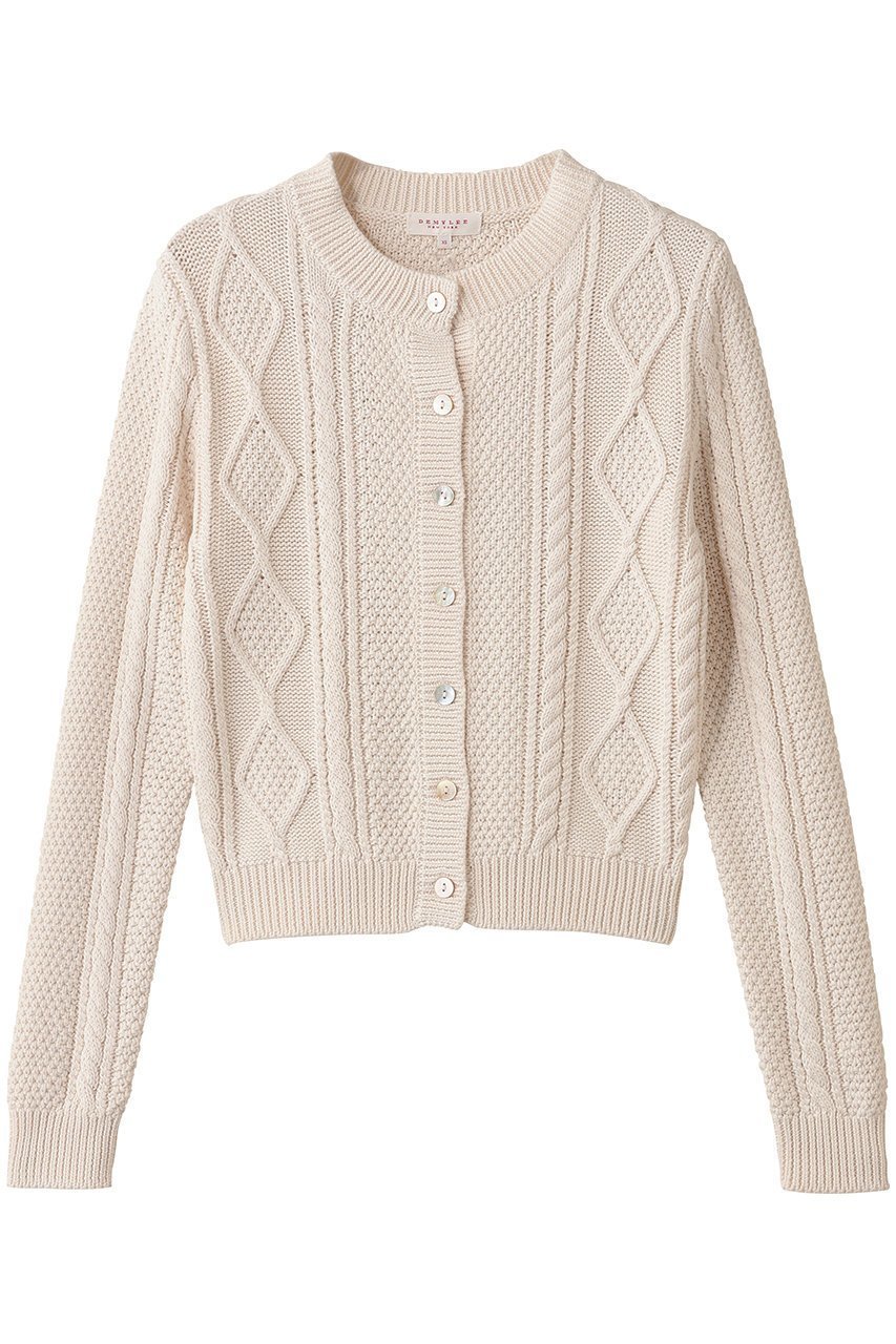 【デミーリー/DEMYLEE】のCOLETTE ソフトコットン ケーブルニットカーディガン インテリア・キッズ・メンズ・レディースファッション・服の通販 founy(ファニー) 　ファッション　Fashion　レディースファッション　Fashion for Women　トップス・カットソー　Cut & Sew Tops　ニット　Knit Tops & Sweaters　カーディガン・羽織り　Layered Style Cardigans　2025年　2025　2025-2026秋冬・A/W　Autumn/Winter 2025–26 AW25–26　インナー　Innerwear　カーディガン　Cardigan, Knitwear　クラシカル　Classical, Vintage-Inspired　冬　Winter / This Winter　春　Spring　秋　Autumn　A/W・秋冬　Autumn/Winter　オフホワイト|ID: prp329100004651012 ipo3291000000033602861