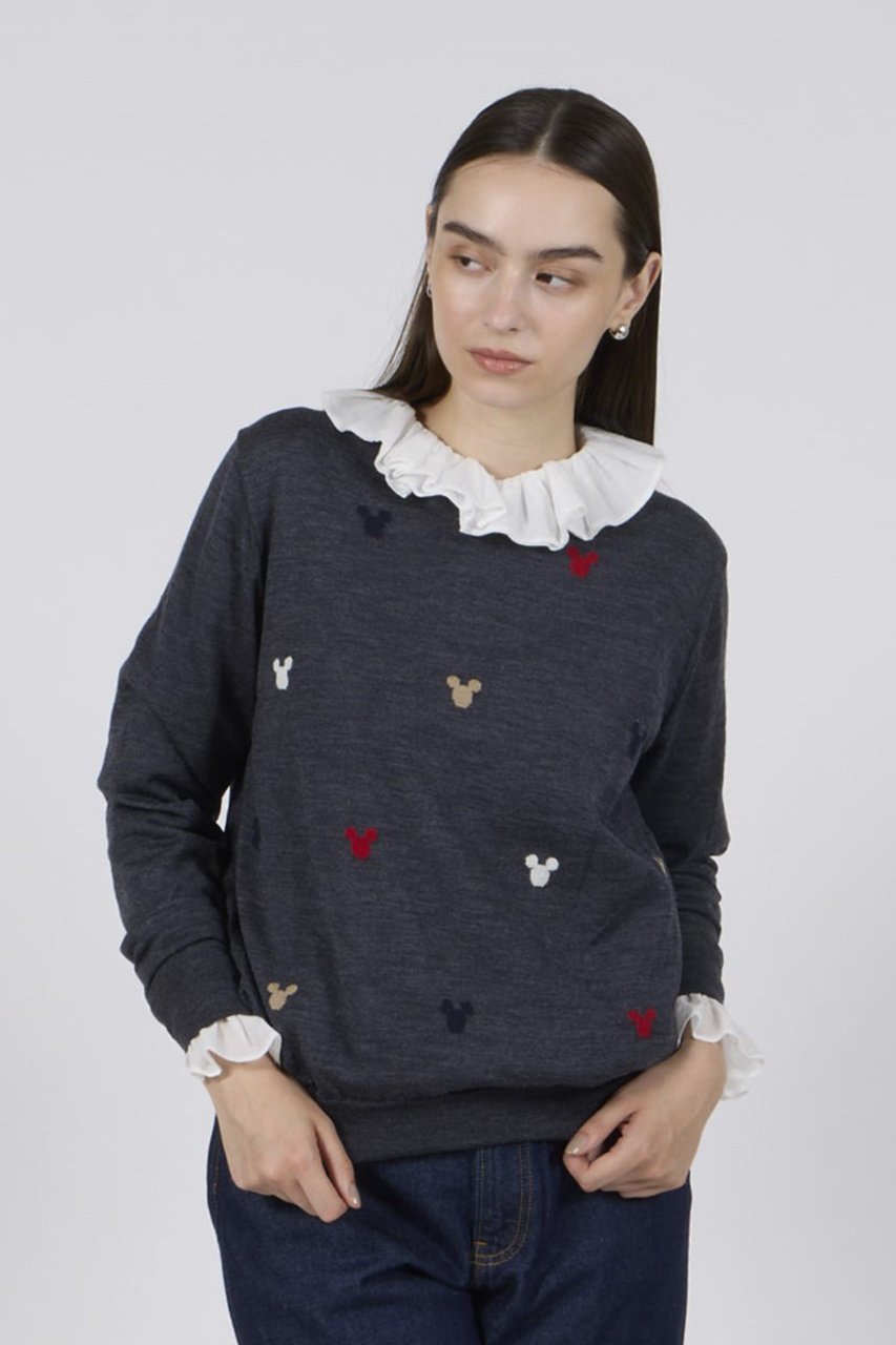 【スローン/SLOANE】のMICKEY MOUSE/16Gインターシャ編み ウール クルーネック ニットトップス 人気、トレンドファッション・服の通販 founy(ファニー) ファッション Fashion レディースファッション Fashion for Women トップス・カットソー Cut & Sew Tops ニット Knit Tops & Sweaters カジュアルプルオーバー・ニットトップス Pullovers & Knit Tops / Casual Pullovers ハンド Hand, Handmade モチーフ Motif, Design Theme other-7|ID: prp329100004651014 ipo3291000000035299222