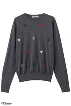 【スローン/SLOANE】のMICKEY MOUSE/16Gインターシャ編み ウール クルーネック ニットトップス グレー|ID: prp329100004651014 ipo3291000000036226710