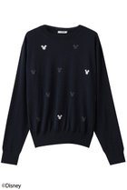 【スローン/SLOANE】のMICKEY MOUSE/16Gインターシャ編み ウール クルーネック ニットトップス ネイビー|ID: prp329100004651014 ipo3291000000036226711