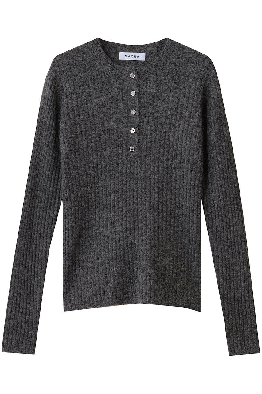 【サクラ/SACRA】のエクストラファインモヘヤリブプルオーバー インテリア・キッズ・メンズ・レディースファッション・服の通販 founy(ファニー) 　ファッション　Fashion　レディースファッション　Fashion for Women　トップス・カットソー　Cut & Sew Tops　ニット　Knit Tops & Sweaters　カジュアルプルオーバー・ニットトップス　Pullovers & Knit Tops / Casual Pullovers　2025年　2025　2025-2026秋冬・A/W　Autumn/Winter 2025–26 AW25–26　リラックス　Relax, Relaxed Fit　ワイドリブ　Wide Rib, Wide Ribbed Knit　A/W・秋冬　Autumn/Winter　チャコール|ID: prp329100004651015 ipo3291000000033602882