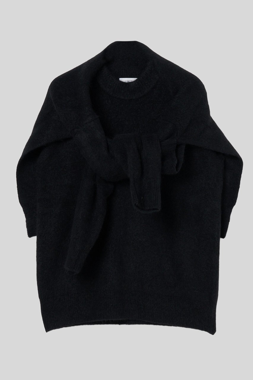 【イロット/IIROT】のアルパカ ギミック ニット インテリア・キッズ・メンズ・レディースファッション・服の通販 founy(ファニー) 　ファッション　Fashion　レディースファッション　Fashion for Women　トップス・カットソー　Cut & Sew Tops　ニット　Knit Tops & Sweaters　カジュアルプルオーバー・ニットトップス　Pullovers & Knit Tops / Casual Pullovers　半袖　Short Sleeve, Half Sleeve　ブラック|ID: prp329100004651016 ipo3291000000033994824