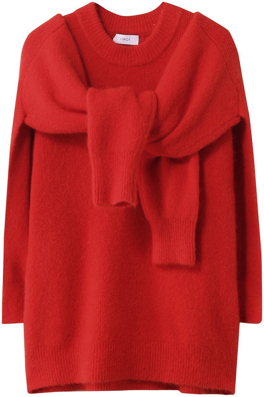 【イロット/IIROT】のアルパカ ギミック ニット インテリア・キッズ・メンズ・レディースファッション・服の通販 founy(ファニー) 　ファッション　Fashion　レディースファッション　Fashion for Women　トップス・カットソー　Cut & Sew Tops　ニット　Knit Tops & Sweaters　カジュアルプルオーバー・ニットトップス　Pullovers & Knit Tops / Casual Pullovers　半袖　Short Sleeve, Half Sleeve　レッド|ID: prp329100004651016 ipo3291000000035904416