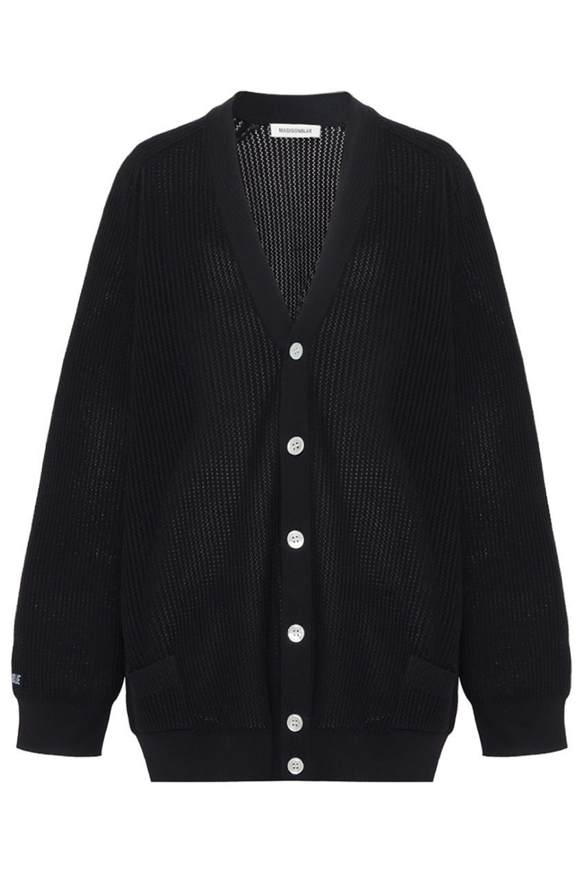 【マディソンブルー/MADISONBLUE】のBIG KNIT V CD MESH メッシュニットVカーディガン 人気、トレンドファッション・服の通販 founy(ファニー) 　ファッション　Fashion　レディースファッション　Fashion for Women　トップス・カットソー　Cut & Sew Tops　ニット　Knit Tops & Sweaters　カーディガン・羽織り　Layered Style Cardigans　2025年　2025　2025-2026秋冬・A/W　Autumn/Winter 2025–26 AW25–26　カーディガン　Cardigan, Knitwear　スポーツ　Sports, Activewear　スポーティ　Sporty, Casual Athletic　メッシュ　Mesh, Net Fabric　エレガント 上品　Elegant　夏　Summer　春　Spring　S/S・春夏　SS, Spring/Summer, Warm Season　A/W・秋冬　Autumn/Winter　軽量　Lightweight, Ultra Light　透かし　Cut-Out, Lacework　 other-1|ID: prp329100004651017 ipo3291000000033602902