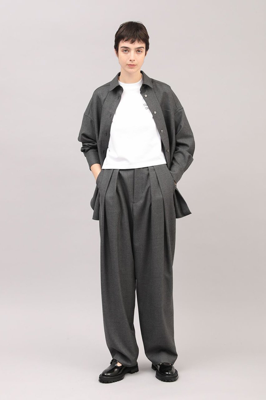 【サクラ/SACRA】のウーステッドサージパンツ 人気、トレンドファッション・服の通販 founy(ファニー) 　ファッション　Fashion　レディースファッション　Fashion for Women　パンツ　Pants & Trousers　2025年　2025　2025-2026秋冬・A/W　Autumn/Winter 2025–26 AW25–26　テーパード　Tapered, Tapered Pants　マニッシュ　Mannish, Boyish　メランジ　Melange, Mixed Yarn　ワイド　Wide, Wide Fit　エレガント 上品　Elegant　A/W・秋冬　Autumn/Winter　other-6|ID: prp329100004651025 ipo3291000000033602980