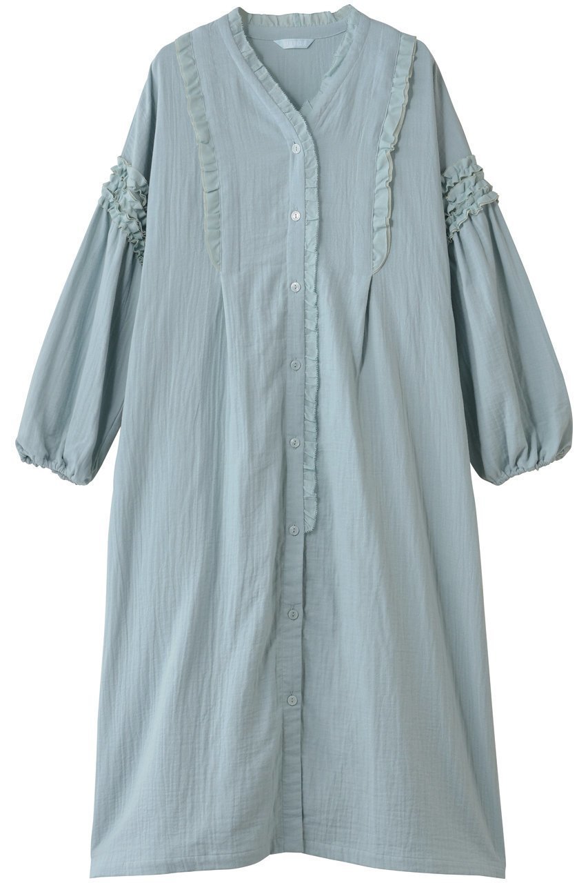 【キッドブルー/KID BLUE】の25オータムWガーゼナイティ インテリア・キッズ・メンズ・レディースファッション・服の通販 founy(ファニー) 　ファッション　Fashion　レディースファッション　Fashion for Women　トップス・カットソー　Cut & Sew Tops　オータム　Autumn Fashion　ダブル　Double, Double-Breasted　パジャマ　Pajamas, Sleepwear　フェミニン　Feminine, Girly　リラックス　Relax, Relaxed Fit　再入荷　Restock / Back in Stock　サックス|ID: prp329100004651031 ipo3291000000035865264