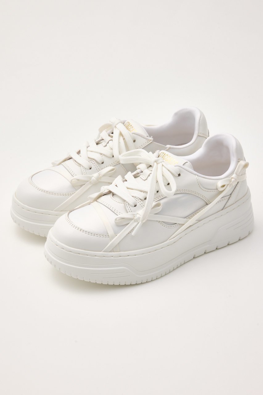 【スタッカート/STACCATO】のラッピングライトフォームスニーカー インテリア・キッズ・メンズ・レディースファッション・服の通販 founy(ファニー) 　ファッション　Fashion　レディースファッション　Fashion for Women　スニーカー　Sneakers, Trainers　バランス　Balance, Style Balance　リボン　Ribbon, Bow　レース　Lace, Lace Fabric　人気　Popular, Best Seller　厚底　Platform Shoes　軽量　Lightweight, Ultra Light　ホワイト|ID: prp329100004651045 ipo3291000000036101732