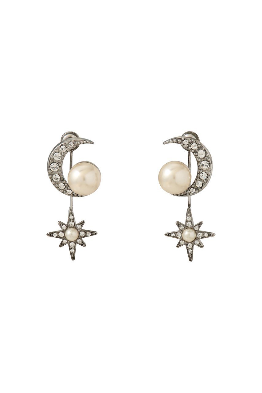 【アデル ビジュー/ADER bijoux】のSTAR moon ピアス インテリア・キッズ・メンズ・レディースファッション・服の通販 founy(ファニー) 　ファッション　Fashion　レディースファッション　Fashion for Women　ジュエリー　Jewelry　ファッションリング　Fashion Rings　イヤリング・フープ・ドロップタイプ　Hoop, Drop & Clip Earrings　2025年　2025　2025-2026秋冬・A/W　Autumn/Winter 2025–26 AW25–26　イヤリング　Earrings　オケージョン　Occasion Wear　ガラス　Glass, Glassware　クリスタル　Crystal, Swarovski　シンプル　Simple, Minimal　モチーフ　Motif, Design Theme　A/W・秋冬　Autumn/Winter　シルバー|ID: prp329100004651891 ipo3291000000033614938