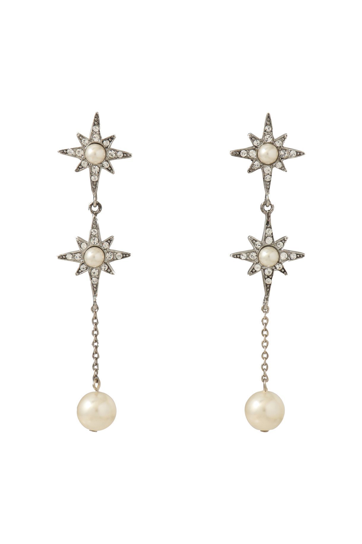 【アデル ビジュー/ADER bijoux】のSTAR pearl long ピアス インテリア・キッズ・メンズ・レディースファッション・服の通販 founy(ファニー) 　ファッション　Fashion　レディースファッション　Fashion for Women　ジュエリー　Jewelry　ファッションリング　Fashion Rings　イヤリング・フープ・ドロップタイプ　Hoop, Drop & Clip Earrings　2025年　2025　2025-2026秋冬・A/W　Autumn/Winter 2025–26 AW25–26　イヤリング　Earrings　エレガント 上品　Elegant　ガラス　Glass, Glassware　クリスタル　Crystal, Swarovski　パーティ　Party, Party Style　パール　Pearl, Pearl Accent　モチーフ　Motif, Design Theme　人気　Popular, Best Seller　定番　Standard, Basic Item　A/W・秋冬　Autumn/Winter　シルバー|ID: prp329100004651892 ipo3291000000033614943