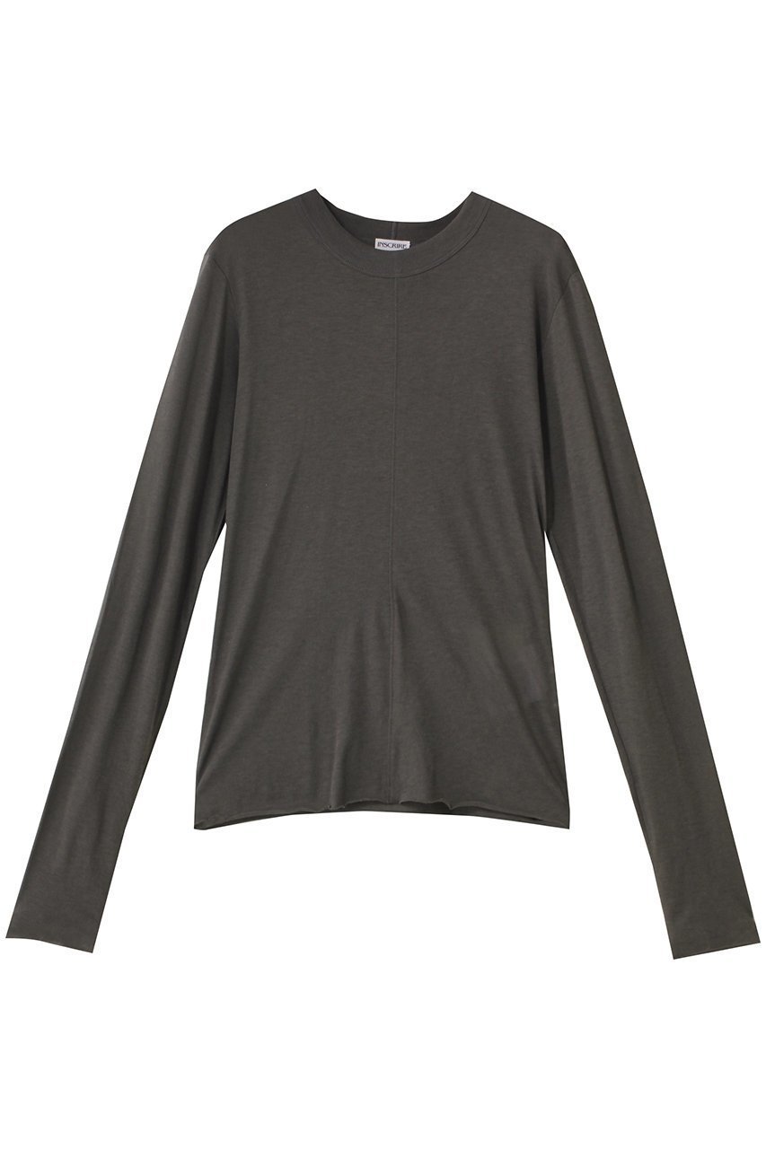 【アンスクリア/INSCRIRE】のコットン カシミヤ No. Tシャツ インテリア・キッズ・メンズ・レディースファッション・服の通販 founy(ファニー) 　ファッション　Fashion　レディースファッション　Fashion for Women　トップス・カットソー　Cut & Sew Tops　シャツ・ブラウス・オフィスカジュアル　Elegant Blouses & Button-Ups　ロングTシャツ・Tシャツ　Longline T-Shirts & Tees　カットソー・ベーシックTシャツ　Cut-and-Sewn Tops / Stretch Tees & Basics　2025年　2025　2025-2026秋冬・A/W　Autumn/Winter 2025–26 AW25–26　コンパクト　Compact, Small Size　スリーブ　Sleeve, Long Sleeve / Short Sleeve　ロング　Long, Long-Length　A/W・秋冬　Autumn/Winter　グレー|ID: prp329100004651938 ipo3291000000033615220