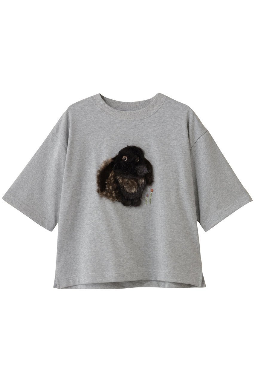 【ミュベール/MUVEIL】のウサギTシャツ インテリア・キッズ・メンズ・レディースファッション・服の通販 founy(ファニー) 　ファッション　Fashion　レディースファッション　Fashion for Women　トップス・カットソー　Cut & Sew Tops　シャツ・ブラウス・オフィスカジュアル　Elegant Blouses & Button-Ups　ロングTシャツ・Tシャツ　Longline T-Shirts & Tees　カットソー・ベーシックTシャツ　Cut-and-Sewn Tops / Stretch Tees & Basics　2025年　2025　2025-2026秋冬・A/W　Autumn/Winter 2025–26 AW25–26　コレクション　Collection, Seasonal Line　コンパクト　Compact, Small Size　ショート　Short, Short Length　スリーブ　Sleeve, Long Sleeve / Short Sleeve　モチーフ　Motif, Design Theme　A/W・秋冬　Autumn/Winter　グレー|ID: prp329100004651940 ipo3291000000033615235