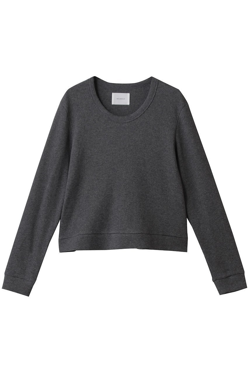 【ミディウミソリッド/MIDIUMISOLID】のu neck waffle PO プルオーバー インテリア・キッズ・メンズ・レディースファッション・服の通販 founy(ファニー) 　ファッション　Fashion　レディースファッション　Fashion for Women　トップス・カットソー　Cut & Sew Tops　シャツ・ブラウス・オフィスカジュアル　Elegant Blouses & Button-Ups　ロングTシャツ・Tシャツ　Longline T-Shirts & Tees　カジュアルプルオーバー・ニットトップス　Pullovers & Knit Tops / Casual Pullovers　カットソー・ベーシックTシャツ　Cut-and-Sewn Tops / Stretch Tees & Basics　インナー　Innerwear　クロップド　Cropped, Short Length　コンパクト　Compact, Small Size　シンプル　Simple, Minimal　スリーブ　Sleeve, Long Sleeve / Short Sleeve　トレンド　Trend, Trending Now　ロング　Long, Long-Length　ワッフル　Waffle, Waffle Knit　長袖　Long Sleeve, Full Sleeve　gray|ID: prp329100004651941 ipo3291000000033615244