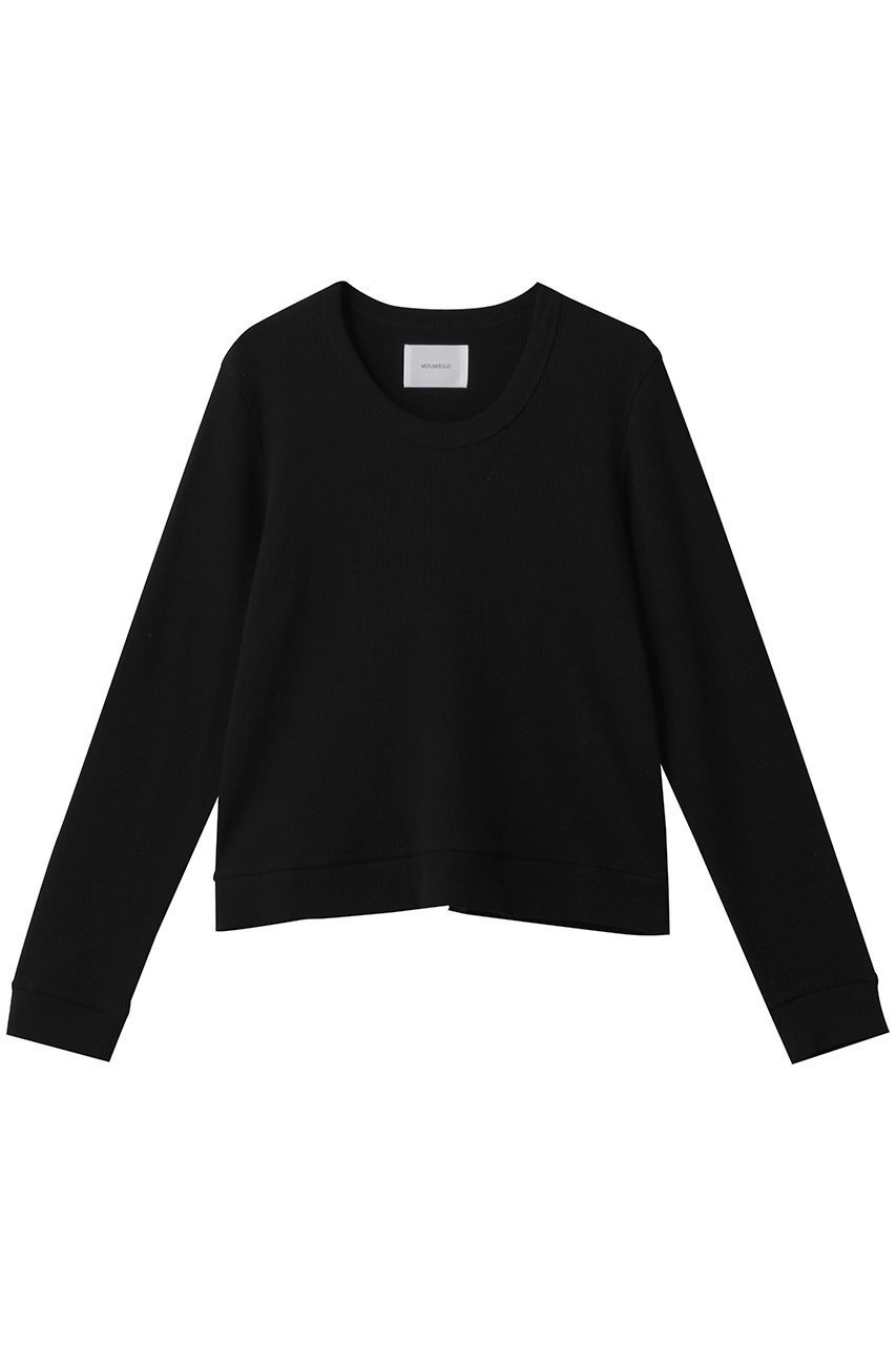 【ミディウミソリッド/MIDIUMISOLID】のu neck waffle PO プルオーバー インテリア・キッズ・メンズ・レディースファッション・服の通販 founy(ファニー) 　ファッション　Fashion　レディースファッション　Fashion for Women　トップス・カットソー　Cut & Sew Tops　シャツ・ブラウス・オフィスカジュアル　Elegant Blouses & Button-Ups　ロングTシャツ・Tシャツ　Longline T-Shirts & Tees　カジュアルプルオーバー・ニットトップス　Pullovers & Knit Tops / Casual Pullovers　カットソー・ベーシックTシャツ　Cut-and-Sewn Tops / Stretch Tees & Basics　インナー　Innerwear　クロップド　Cropped, Short Length　コンパクト　Compact, Small Size　シンプル　Simple, Minimal　スリーブ　Sleeve, Long Sleeve / Short Sleeve　トレンド　Trend, Trending Now　ロング　Long, Long-Length　ワッフル　Waffle, Waffle Knit　長袖　Long Sleeve, Full Sleeve　black|ID: prp329100004651941 ipo3291000000033615245