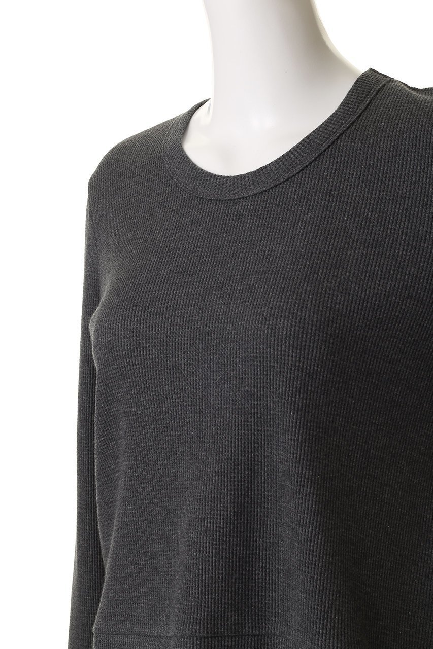【ミディウミソリッド/MIDIUMISOLID】のu neck waffle PO プルオーバー 人気、トレンドファッション・服の通販 founy(ファニー) 　ファッション　Fashion　レディースファッション　Fashion for Women　トップス・カットソー　Cut & Sew Tops　シャツ・ブラウス・オフィスカジュアル　Elegant Blouses & Button-Ups　ロングTシャツ・Tシャツ　Longline T-Shirts & Tees　カジュアルプルオーバー・ニットトップス　Pullovers & Knit Tops / Casual Pullovers　カットソー・ベーシックTシャツ　Cut-and-Sewn Tops / Stretch Tees & Basics　インナー　Innerwear　クロップド　Cropped, Short Length　コンパクト　Compact, Small Size　シンプル　Simple, Minimal　スリーブ　Sleeve, Long Sleeve / Short Sleeve　トレンド　Trend, Trending Now　ロング　Long, Long-Length　ワッフル　Waffle, Waffle Knit　長袖　Long Sleeve, Full Sleeve　other-5|ID: prp329100004651941 ipo3291000000033615250