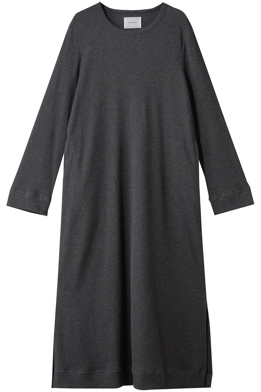 【ミディウミソリッド/MIDIUMISOLID】のwaffle OP ワンピース インテリア・キッズ・メンズ・レディースファッション・服の通販 founy(ファニー) 　ファッション　Fashion　レディースファッション　Fashion for Women　ワンピース　Dresses　チュニック　Tunic Tops & Dresses　お家時間・ステイホーム　Stay Home / At Home　スリット　Slit, Slit Detail　チュニック　Tunic, Long Top　ポケット　Pocket, Pocket Detail　ロング　Long, Long-Length　ワッフル　Waffle, Waffle Knit　新作・新入荷　New Arrivals / New In　旅行　Travel　gray|ID: prp329100004651947 ipo3291000000033615290