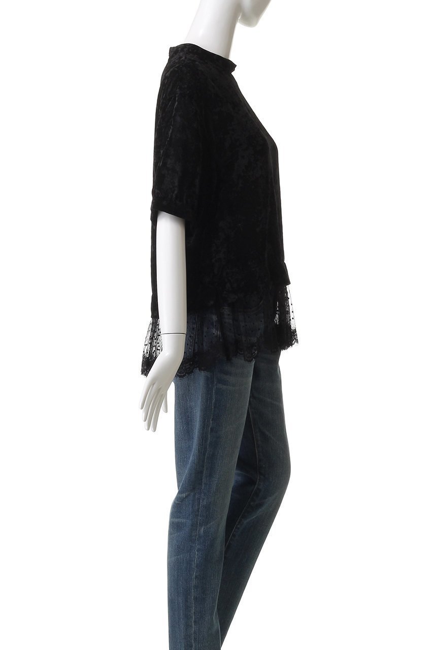 【ミュベール/MUVEIL】のベロアレーストップス 人気、トレンドファッション・服の通販 founy(ファニー) 　ファッション　Fashion　レディースファッション　Fashion for Women　トップス・カットソー　Cut & Sew Tops　シャツ・ブラウス・オフィスカジュアル　Elegant Blouses & Button-Ups　ベロアトップス　Velour Tops / Velvet-Look Items　2025年　2025　2025-2026秋冬・A/W　Autumn/Winter 2025–26 AW25–26　オケージョン　Occasion Wear　ショート　Short, Short Length　スリーブ　Sleeve, Long Sleeve / Short Sleeve　レース　Lace, Lace Fabric　エレガント 上品　Elegant　A/W・秋冬　Autumn/Winter　other-3|ID: prp329100004651957 ipo3291000000033615350