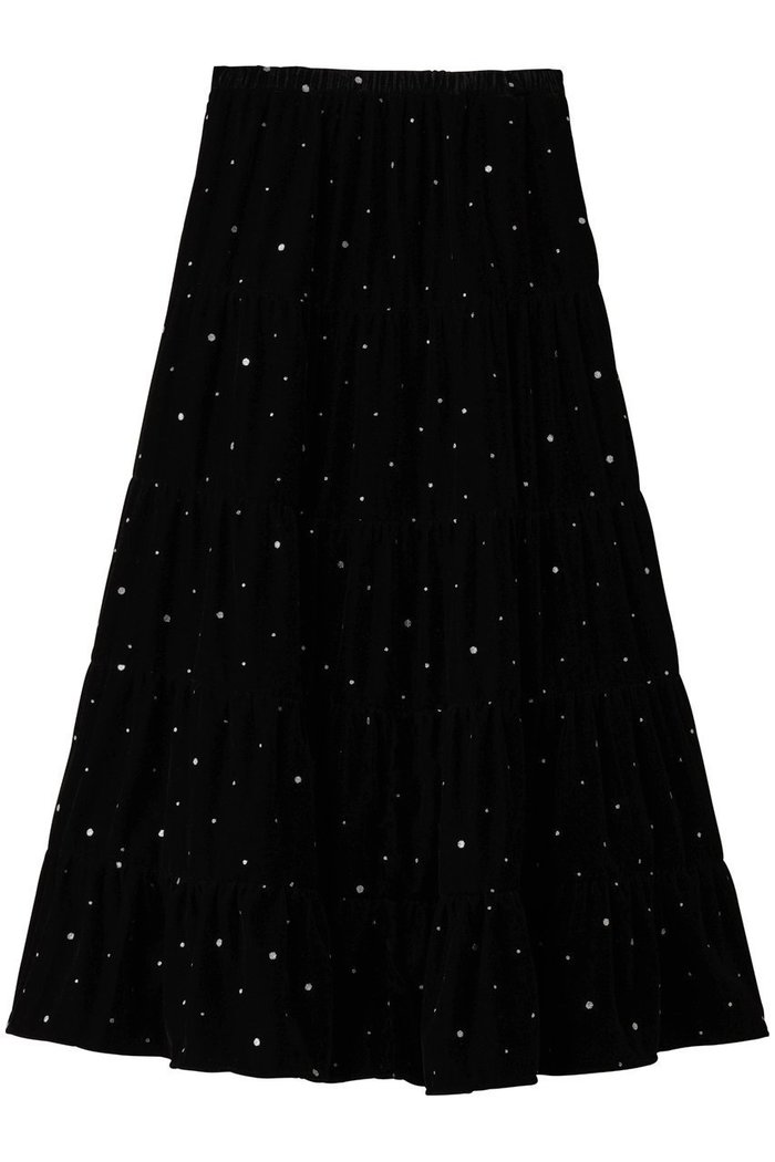 【クチュールドアダム/COUTURE D'ADAM】のグリッターベルベットティアードスカート インテリア・キッズ・メンズ・レディースファッション・服の通販 founy(ファニー) https://founy.com/ ファッション Fashion レディースファッション Fashion for Women スカート Skirts ティアードスカート Tiered Skirts ティアードスカート Tiered Skirt, Flounced Skirt ベルベット Velvet, Velvety |ID: prp329100004651992 ipo3291000000033615637
