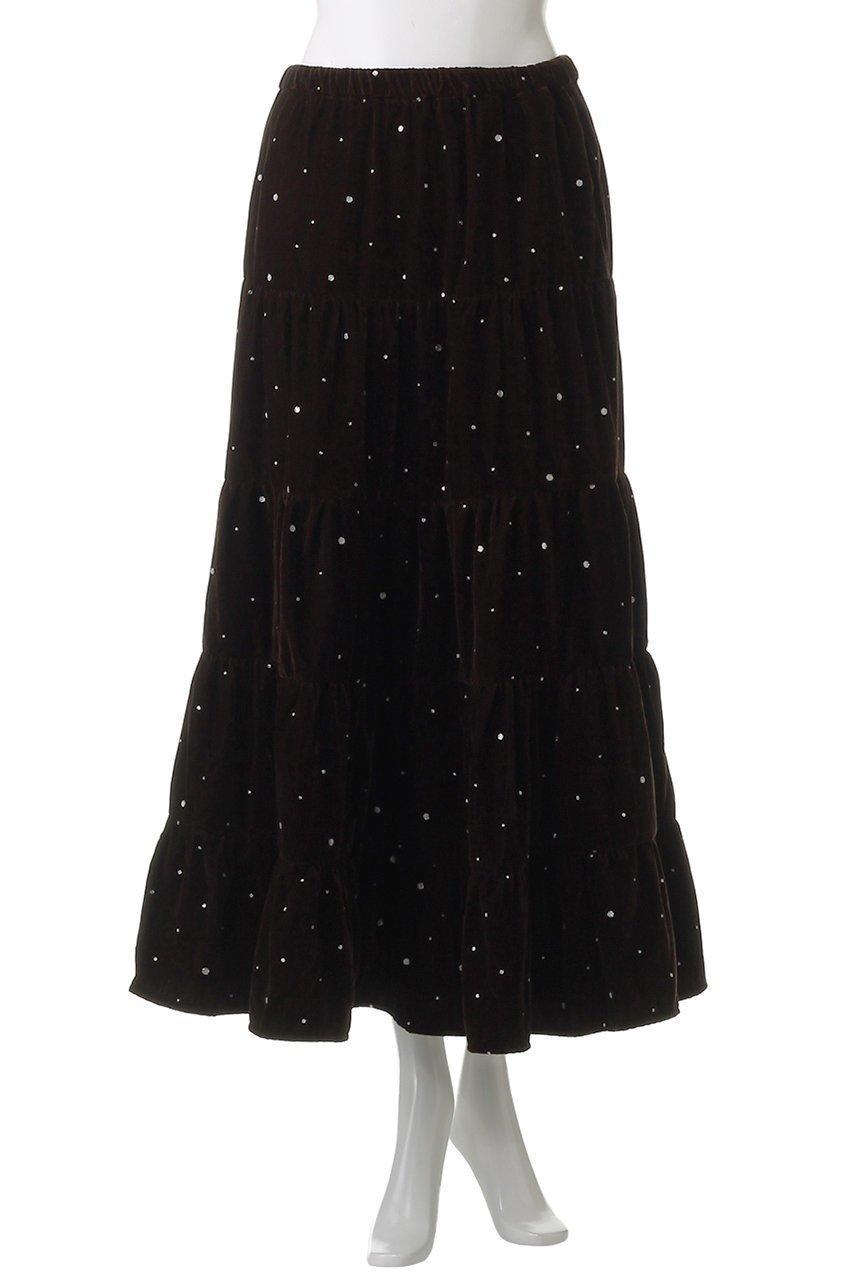 【クチュールドアダム/COUTURE D'ADAM】のグリッターベルベットティアードスカート 人気、トレンドファッション・服の通販 founy(ファニー) ファッション Fashion レディースファッション Fashion for Women スカート Skirts ティアードスカート Tiered Skirts ティアードスカート Tiered Skirt, Flounced Skirt ベルベット Velvet, Velvety other-2|ID: prp329100004651992 ipo3291000000036133972