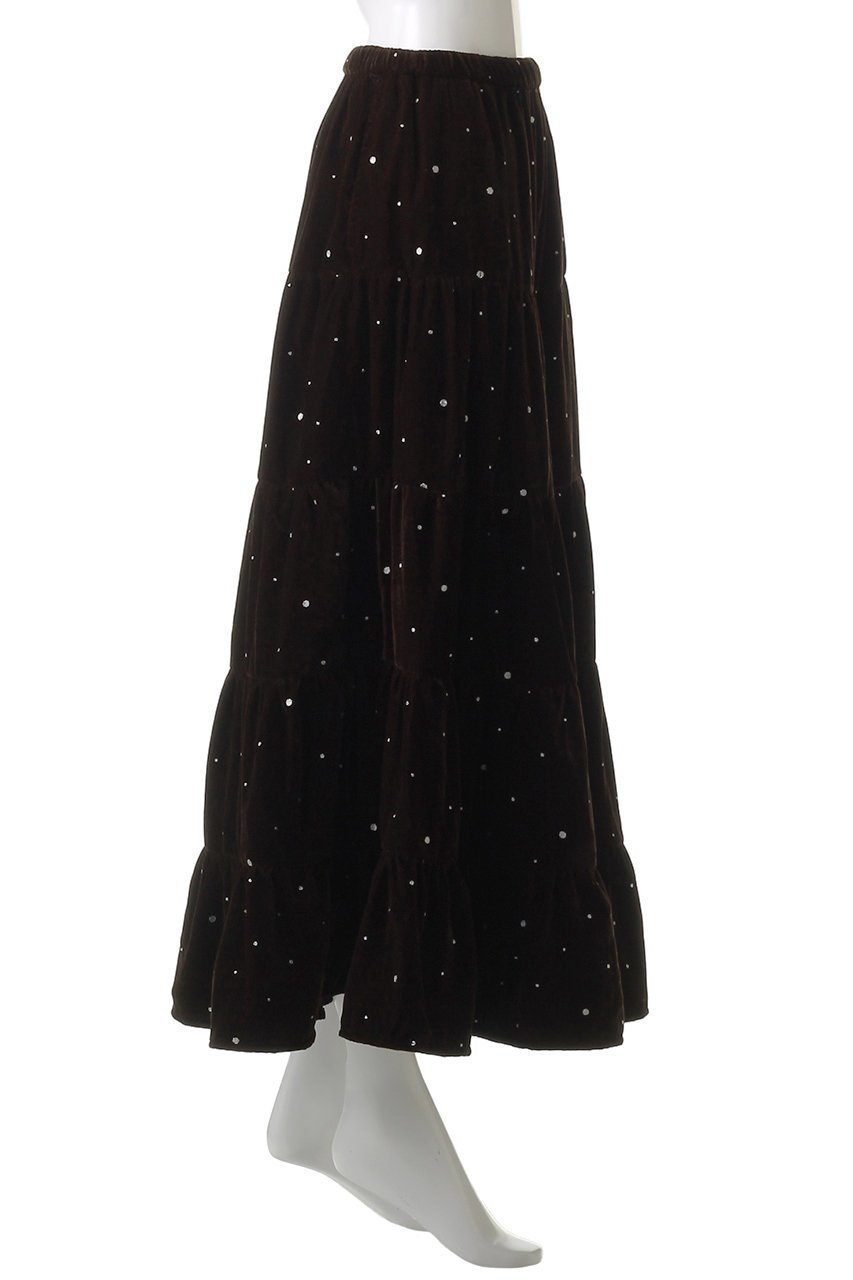 【クチュールドアダム/COUTURE D'ADAM】のグリッターベルベットティアードスカート 人気、トレンドファッション・服の通販 founy(ファニー) ファッション Fashion レディースファッション Fashion for Women スカート Skirts ティアードスカート Tiered Skirts ティアードスカート Tiered Skirt, Flounced Skirt ベルベット Velvet, Velvety other-3|ID: prp329100004651992 ipo3291000000036133973