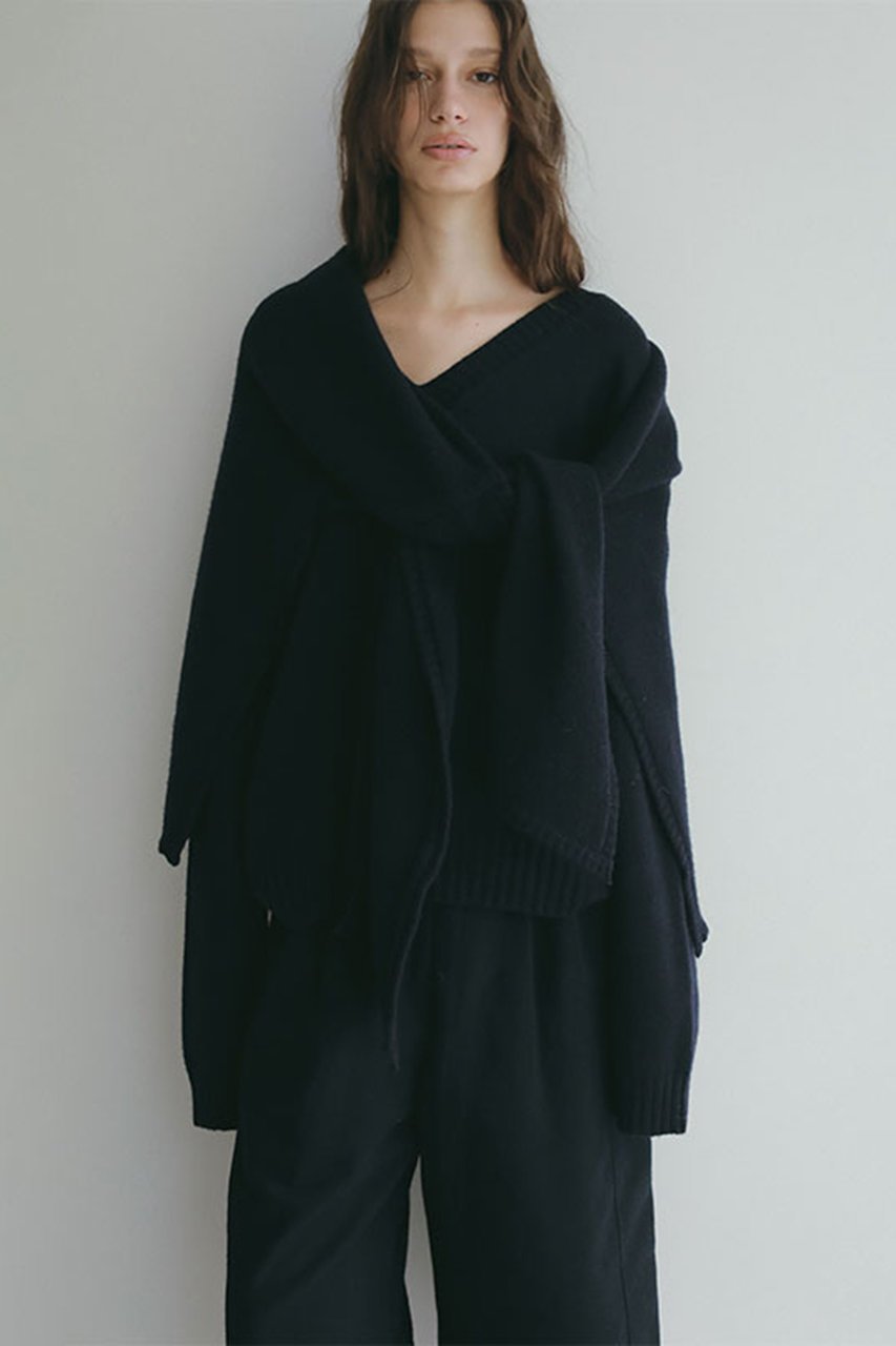 【エトレトウキョウ/ETRE TOKYO】のレイヤードニットラップスカート インテリア・キッズ・メンズ・レディースファッション・服の通販 founy(ファニー) 　ファッション　Fashion　レディースファッション　Fashion for Women　スカート　Skirts　おすすめ　Recommended / Our Picks　シンプル　Simple, Minimal　ストール　Stole, Wrap　スラックス　Slacks, Dress Pants　レギンス　Leggings, Stretch Pants　ネイビー|ID: prp329100004651994 ipo3291000000034695495