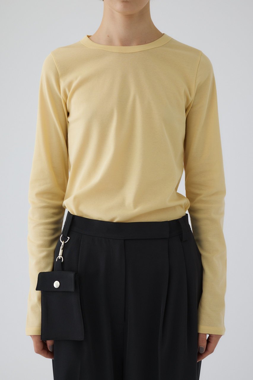 【リムアーク/RIM.ARK】の【9/3 10:00販売開始】High gauge cotton long T-SH/ロングTシャツ インテリア・キッズ・メンズ・レディースファッション・服の通販 founy(ファニー) 　ファッション　Fashion　レディースファッション　Fashion for Women　トップス・カットソー　Cut & Sew Tops　シャツ・ブラウス・オフィスカジュアル　Elegant Blouses & Button-Ups　ロングTシャツ・Tシャツ　Longline T-Shirts & Tees　カットソー・ベーシックTシャツ　Cut-and-Sewn Tops / Stretch Tees & Basics　おすすめ　Recommended / Our Picks　インナー　Innerwear　スリーブ　Sleeve, Long Sleeve / Short Sleeve　ベーシック　Basic, Essential　ロング　Long, Long-Length　吸水　Absorbent, Quick-Dry　新作・新入荷　New Arrivals / New In　ライトイエロー|ID: prp329100004652051 ipo3291000000033616152