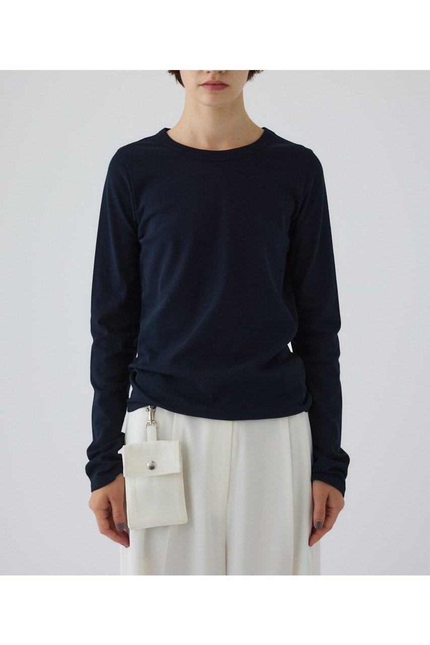【リムアーク/RIM.ARK】の【9/3 10:00販売開始】High gauge cotton long T-SH/ロングTシャツ インテリア・キッズ・メンズ・レディースファッション・服の通販 founy(ファニー) 　ファッション　Fashion　レディースファッション　Fashion for Women　トップス・カットソー　Cut & Sew Tops　シャツ・ブラウス・オフィスカジュアル　Elegant Blouses & Button-Ups　ロングTシャツ・Tシャツ　Longline T-Shirts & Tees　カットソー・ベーシックTシャツ　Cut-and-Sewn Tops / Stretch Tees & Basics　おすすめ　Recommended / Our Picks　インナー　Innerwear　スリーブ　Sleeve, Long Sleeve / Short Sleeve　ベーシック　Basic, Essential　ロング　Long, Long-Length　吸水　Absorbent, Quick-Dry　新作・新入荷　New Arrivals / New In　ネイビー|ID: prp329100004652051 ipo3291000000033616154