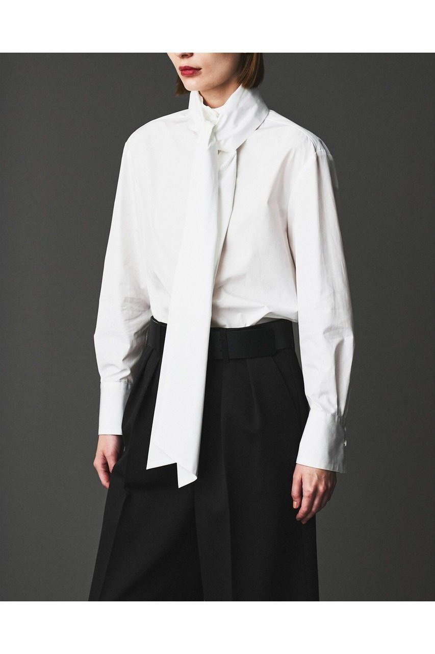 【オブリオ/AUBRIOT】のファインブロード ハイネックシャツ 人気、トレンドファッション・服の通販 founy(ファニー) 　ファッション　Fashion　レディースファッション　Fashion for Women　トップス・カットソー　Cut & Sew Tops　シャツ・ブラウス・オフィスカジュアル　Elegant Blouses & Button-Ups　2025年　2025　2025-2026秋冬・A/W　Autumn/Winter 2025–26 AW25–26　エレガント 上品　Elegant　シンプル　Simple, Minimal　ストライプ　Stripe, Striped Pattern　スリーブ　Sleeve, Long Sleeve / Short Sleeve　ハイネック　High Neck, Mock Neck　ロング　Long, Long-Length　ロンドン　London Style, British Inspired　ワイド　Wide, Wide Fit　定番　Standard, Basic Item　無地　Plain, Solid Color　A/W・秋冬　Autumn/Winter　 other-1|ID: prp329100004652056 ipo3291000000033616195