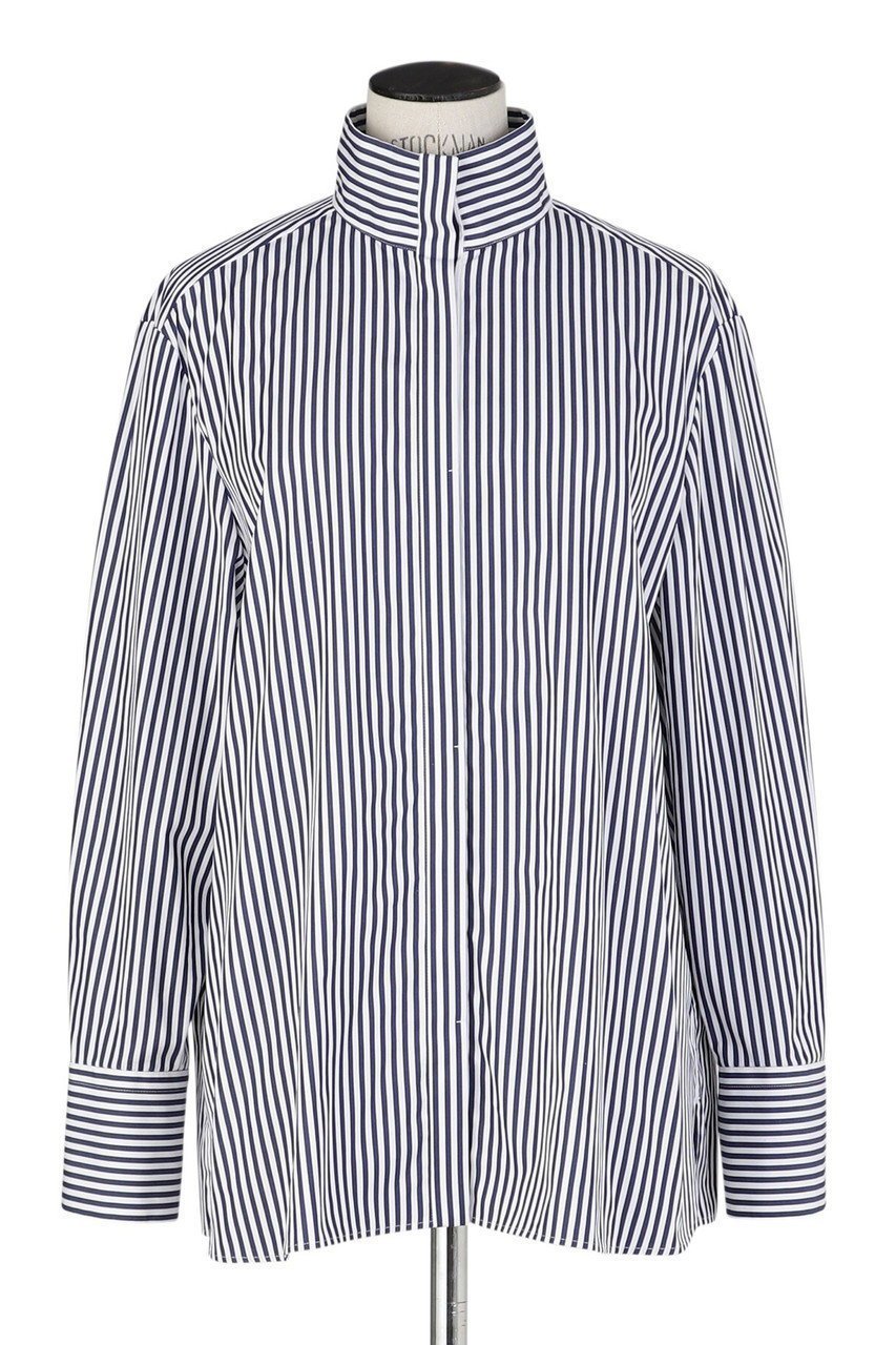 【オブリオ/AUBRIOT】のファインブロード ハイネックシャツ 人気、トレンドファッション・服の通販 founy(ファニー) 　ファッション　Fashion　レディースファッション　Fashion for Women　トップス・カットソー　Cut & Sew Tops　シャツ・ブラウス・オフィスカジュアル　Elegant Blouses & Button-Ups　2025年　2025　2025-2026秋冬・A/W　Autumn/Winter 2025–26 AW25–26　エレガント 上品　Elegant　シンプル　Simple, Minimal　ストライプ　Stripe, Striped Pattern　スリーブ　Sleeve, Long Sleeve / Short Sleeve　ハイネック　High Neck, Mock Neck　ロング　Long, Long-Length　ロンドン　London Style, British Inspired　ワイド　Wide, Wide Fit　定番　Standard, Basic Item　無地　Plain, Solid Color　A/W・秋冬　Autumn/Winter　other-8|ID: prp329100004652056 ipo3291000000033616204