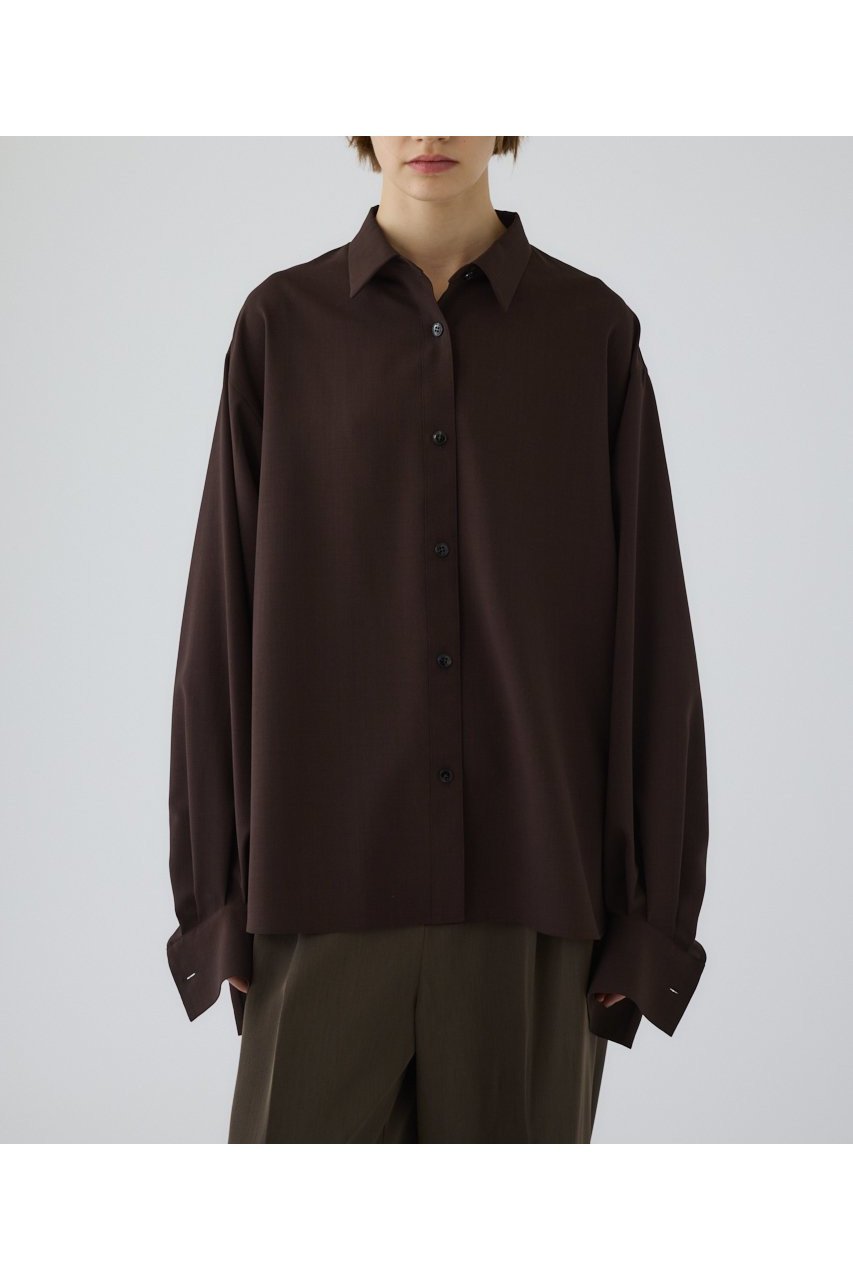 【リムアーク/RIM.ARK】の【9/3 10:00販売開始】Round cuff blouse/ブラウス インテリア・キッズ・メンズ・レディースファッション・服の通販 founy(ファニー) 　ファッション　Fashion　レディースファッション　Fashion for Women　トップス・カットソー　Cut & Sew Tops　シャツ・ブラウス・オフィスカジュアル　Elegant Blouses & Button-Ups　とろみ　Fluid, Flowy Fabric　カフス　Cuff Design　シンプル　Simple, Minimal　スリーブ　Sleeve, Long Sleeve / Short Sleeve　ベーシック　Basic, Essential　ラウンド　Round, Round Neck　ロング　Long, Long-Length　新作・新入荷　New Arrivals / New In　ブラウン|ID: prp329100004652058 ipo3291000000033616213