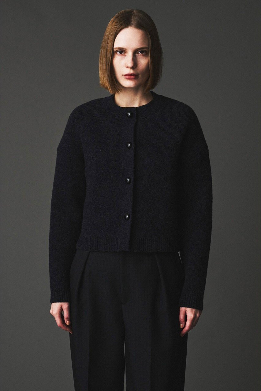 【オブリオ/AUBRIOT】のイタリアンウールカーディガン インテリア・キッズ・メンズ・レディースファッション・服の通販 founy(ファニー) 　ファッション　Fashion　レディースファッション　Fashion for Women　トップス・カットソー　Cut & Sew Tops　ニット　Knit Tops & Sweaters　カーディガン・羽織り　Layered Style Cardigans　2025年　2025　2025-2026秋冬・A/W　Autumn/Winter 2025–26 AW25–26　イタリア　Italy　カーディガン　Cardigan, Knitwear　チェック　Check, Plaid, Tartan　リラックス　Relax, Relaxed Fit　A/W・秋冬　Autumn/Winter　ネイビー|ID: prp329100004652062 ipo3291000000033616251