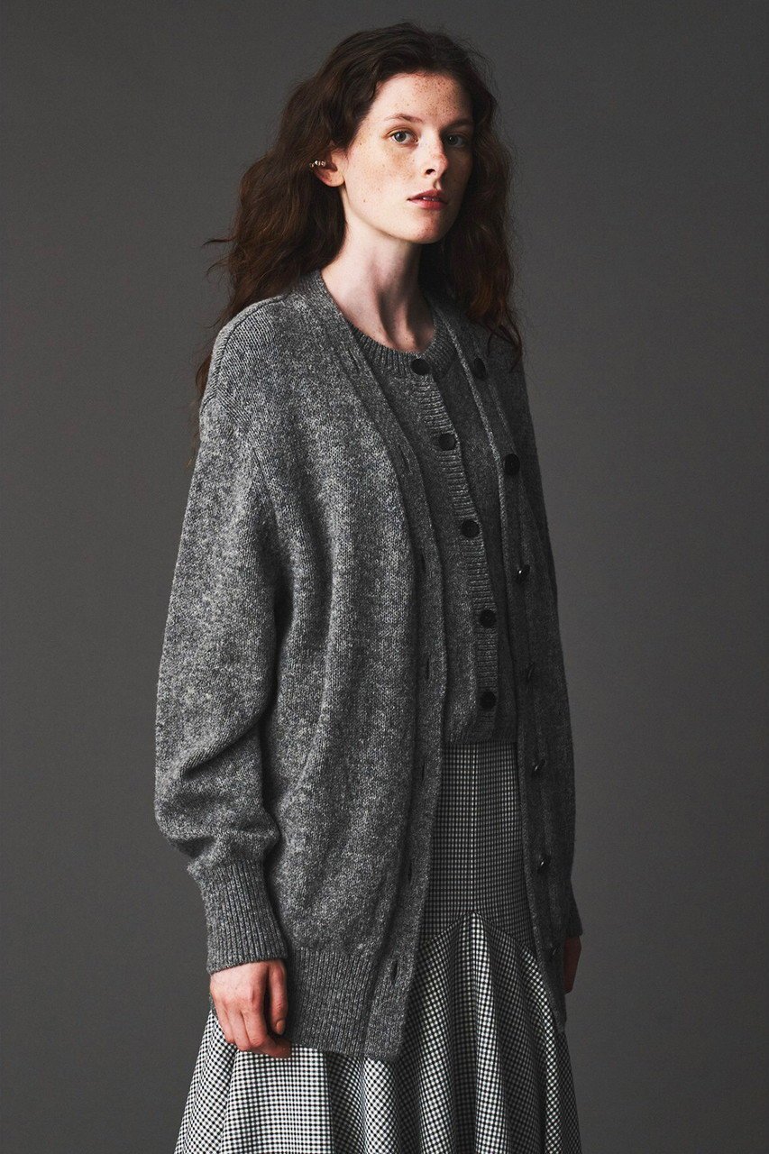 【オブリオ/AUBRIOT】のフェイクレイヤードカーディガン 人気、トレンドファッション・服の通販 founy(ファニー) 　ファッション　Fashion　レディースファッション　Fashion for Women　トップス・カットソー　Cut & Sew Tops　ニット　Knit Tops & Sweaters　カーディガン・羽織り　Layered Style Cardigans　イタリア　Italy　カーディガン　Cardigan, Knitwear　リラックス　Relax, Relaxed Fit　other-8|ID: prp329100004652063 ipo3291000000035276537